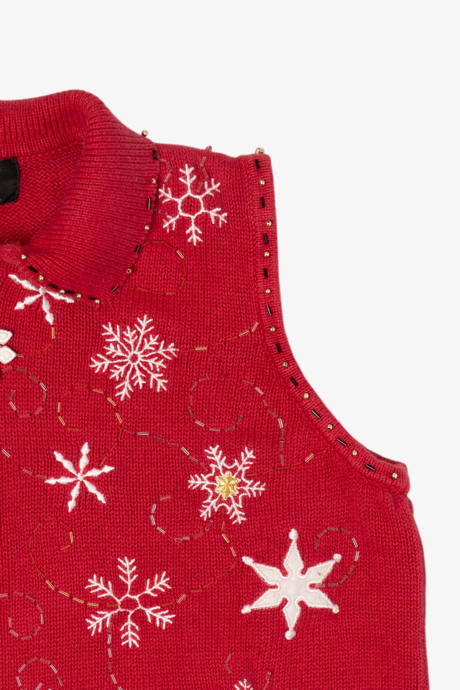 Vintage Red Studio Joy Snowflakes Ugly Christmas Vest (1990s)