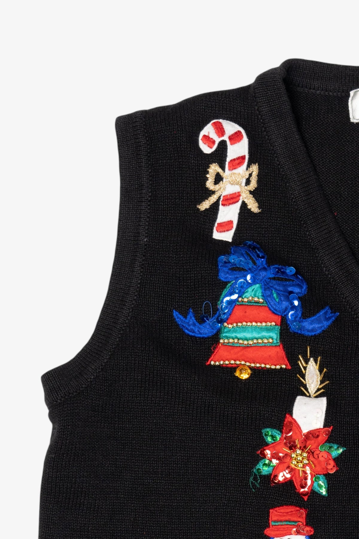 Vintage Black Lisa International Snowmen Ugly Christmas Vest (1990s)