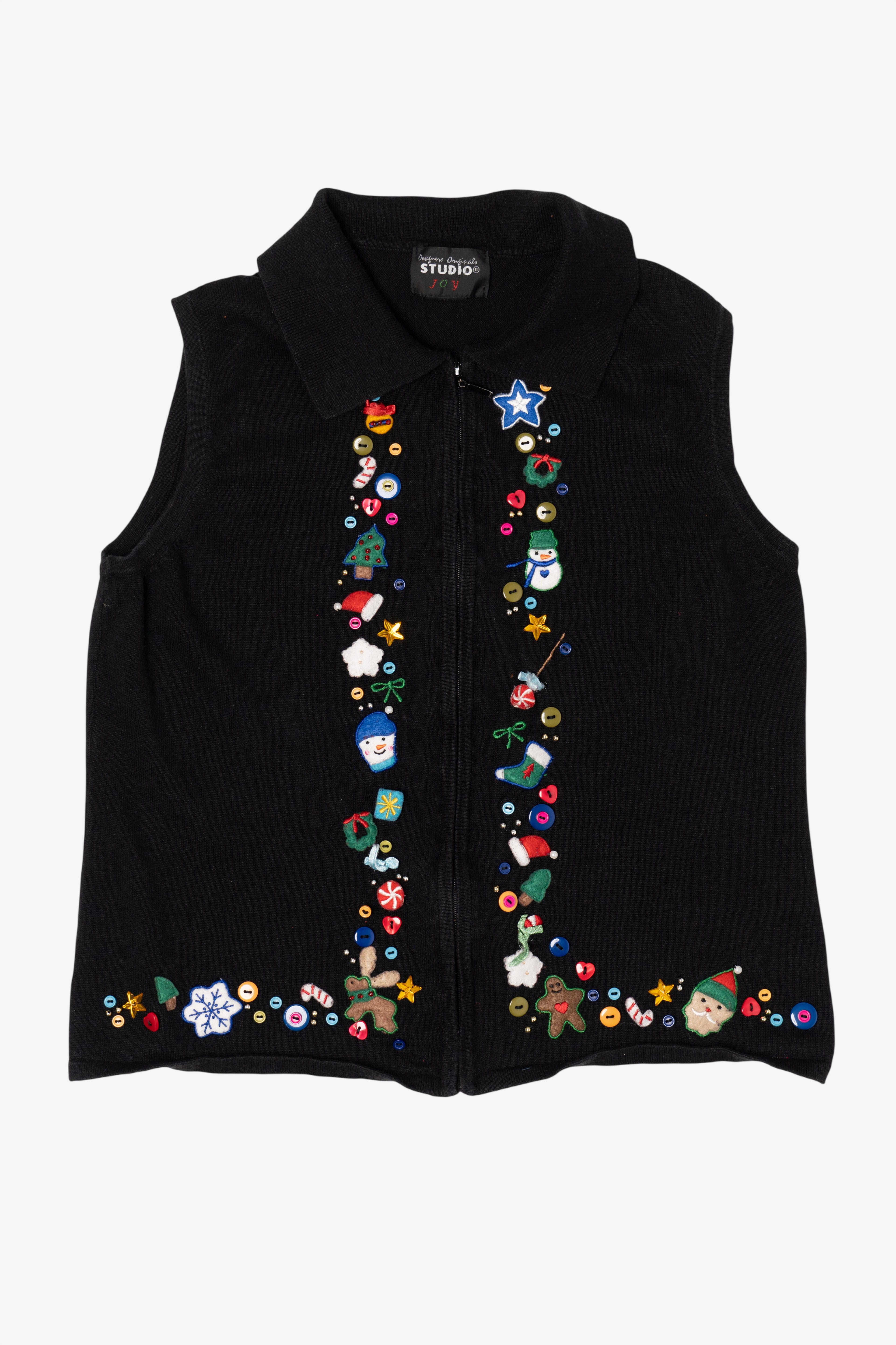 Vintage Black Studio Joy Ugly Christmas Vest (1990s)