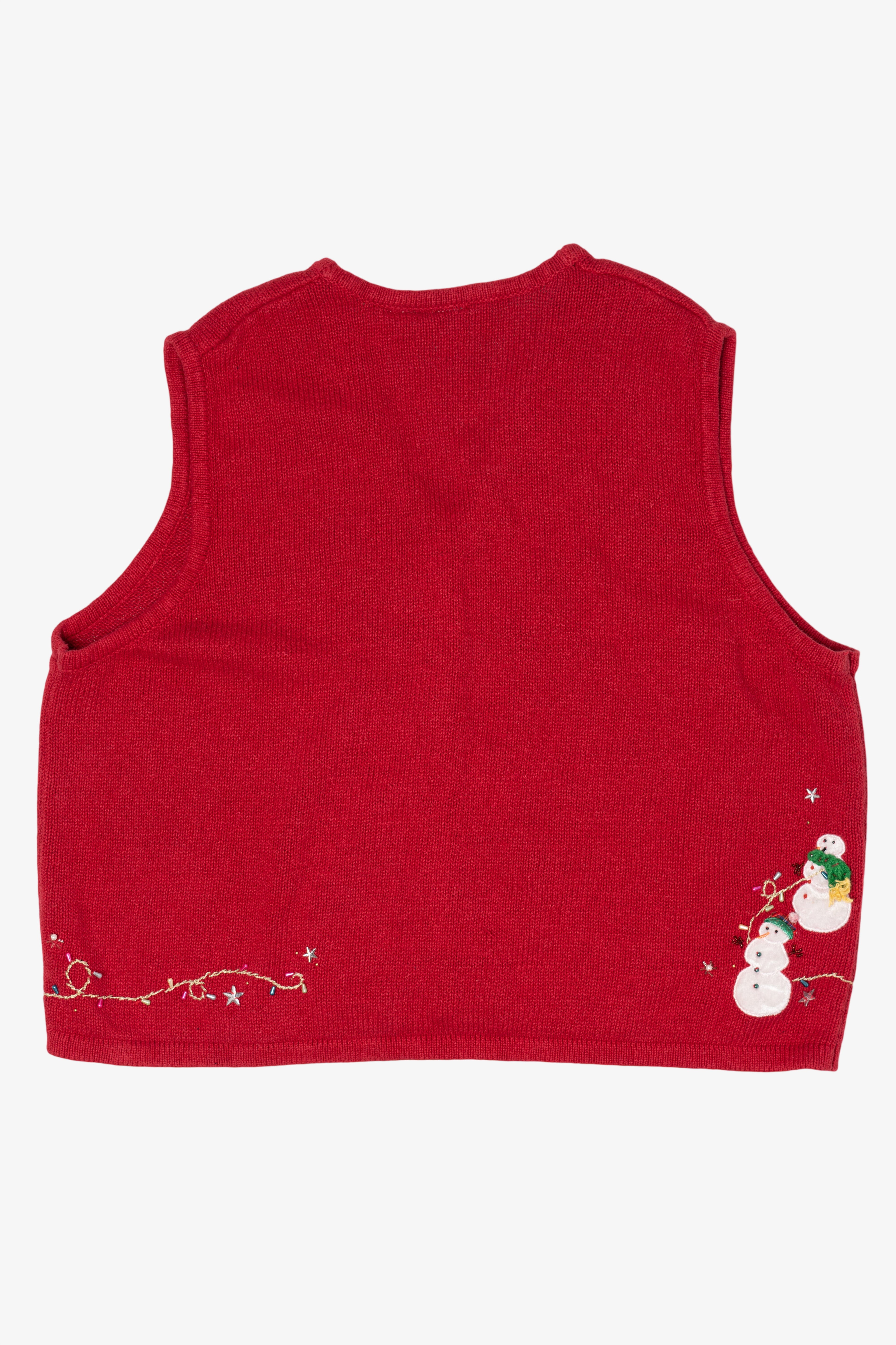 Vintage Red Snowmen Ugly Christmas Vest (1990s)