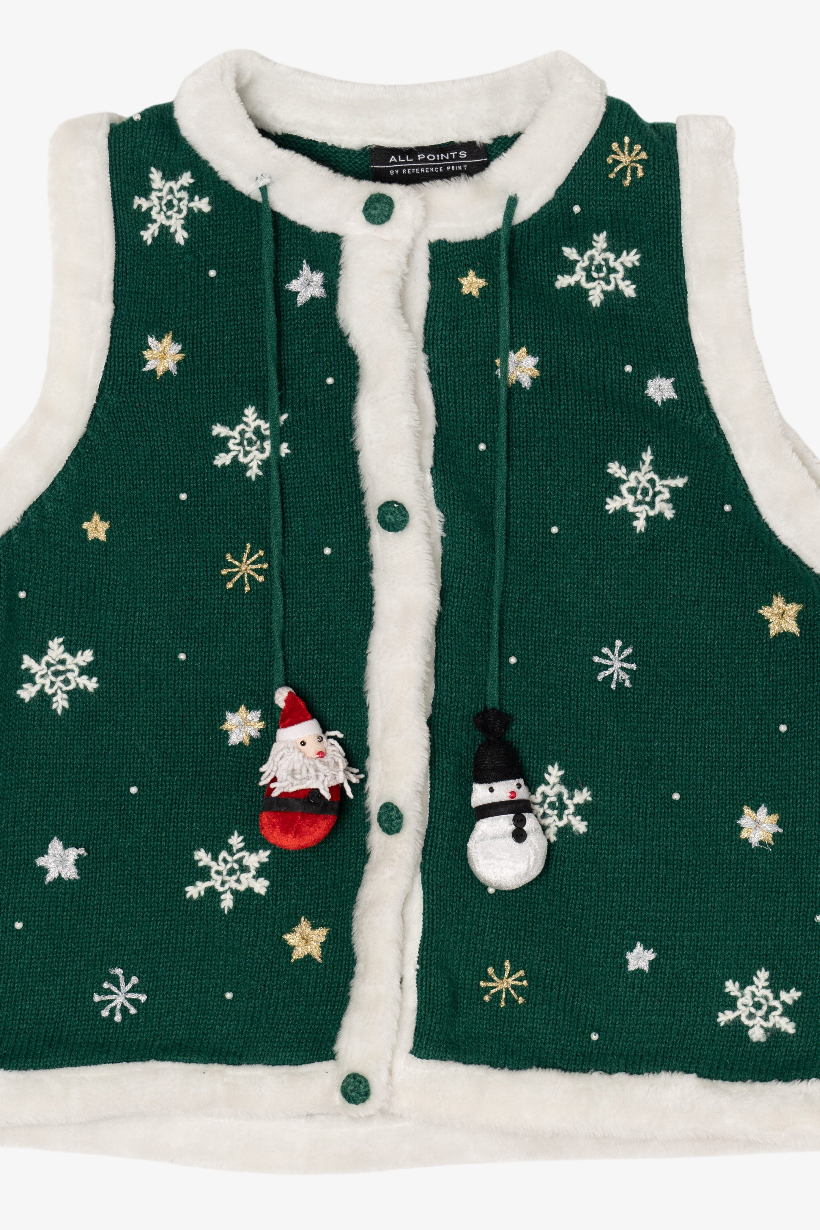 Vintage Green All Points Ugly Christmas Vest (1990s)