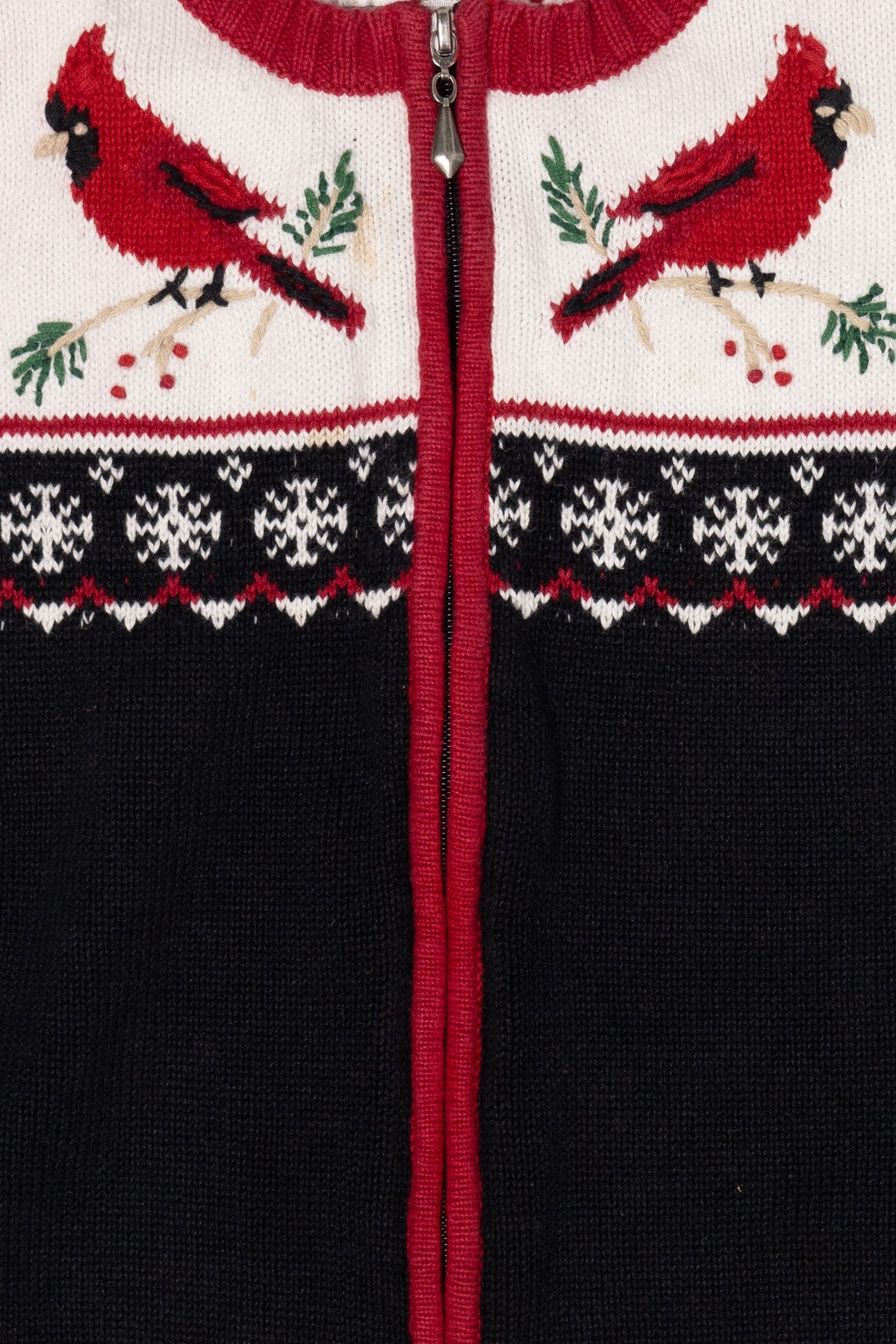 Vintage Hand Embroidered Christopher & Banks Cardinals Ugly Christmas Vest (1990s)