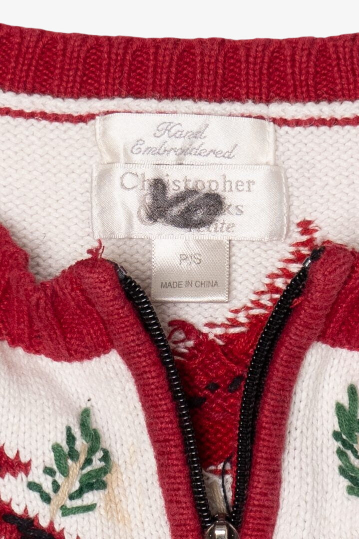 Vintage Hand Embroidered Christopher & Banks Cardinals Ugly Christmas Vest (1990s)