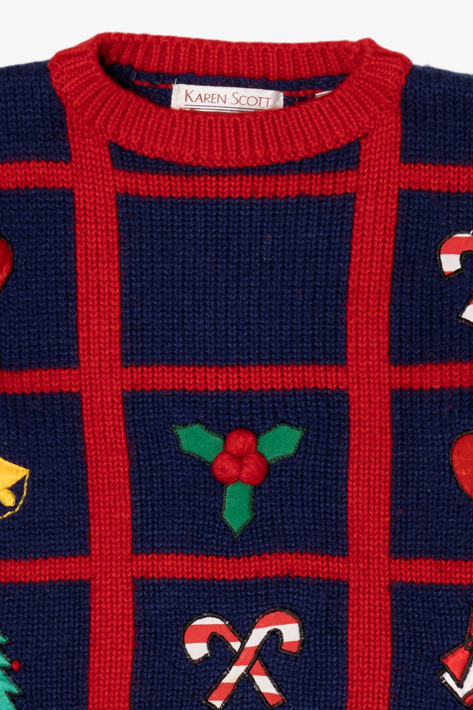 Vintage Navy Blue Karen Scott Christmas Pullover (1990s)