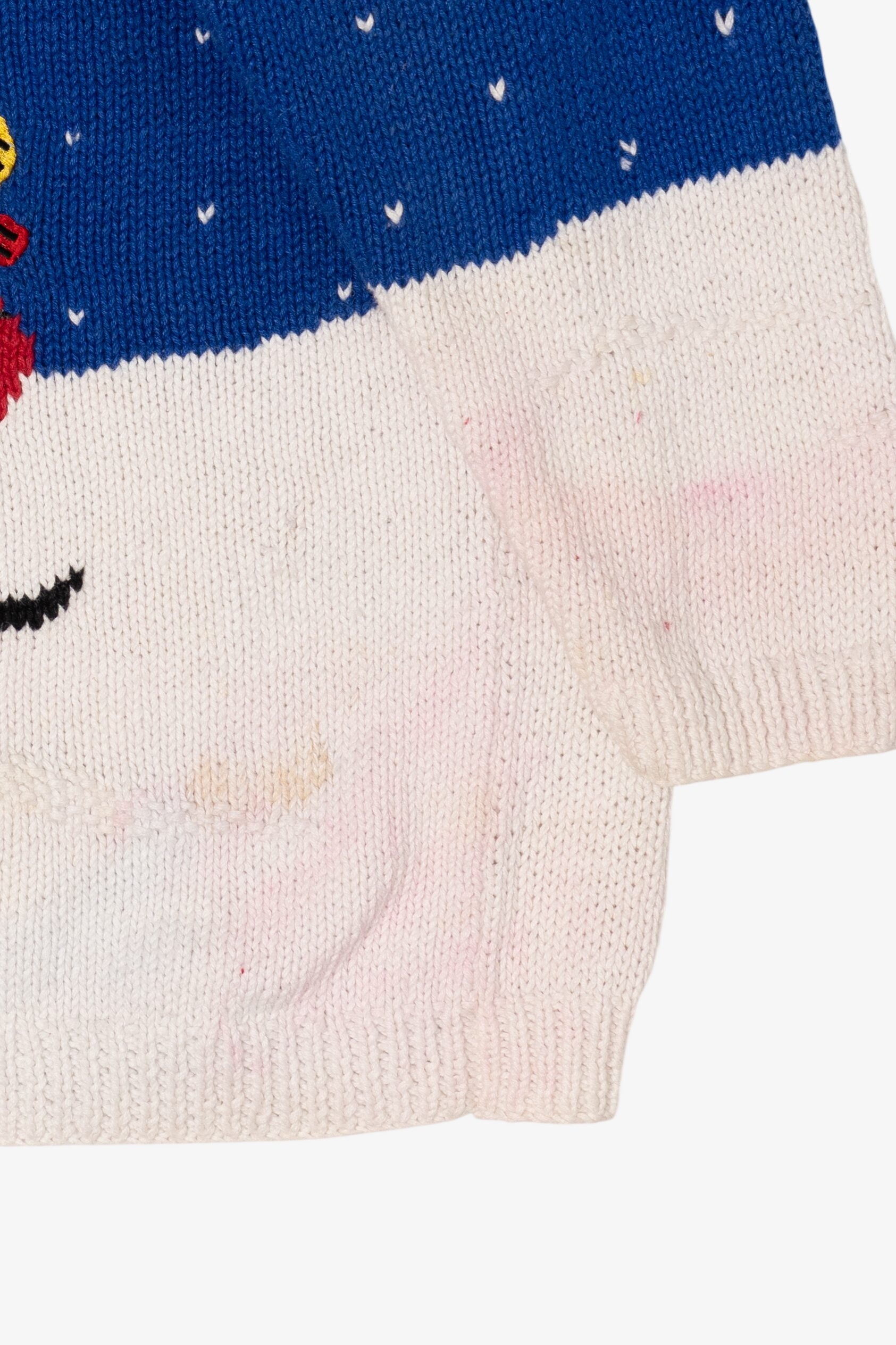 Vintage Distressed Hand Knit Santa Golfing Christmas Pullover (1990s)