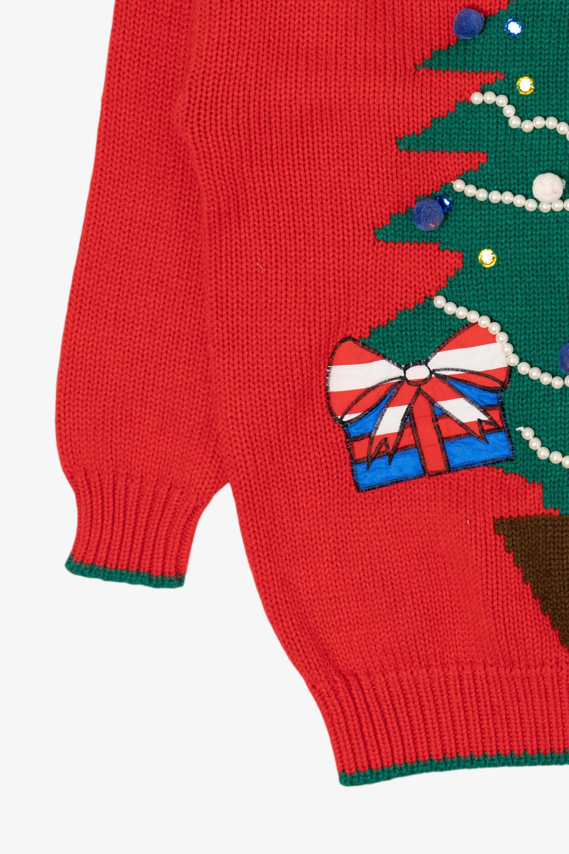 Vintage Red Bravo! Tree Christmas Pullover (1990s)