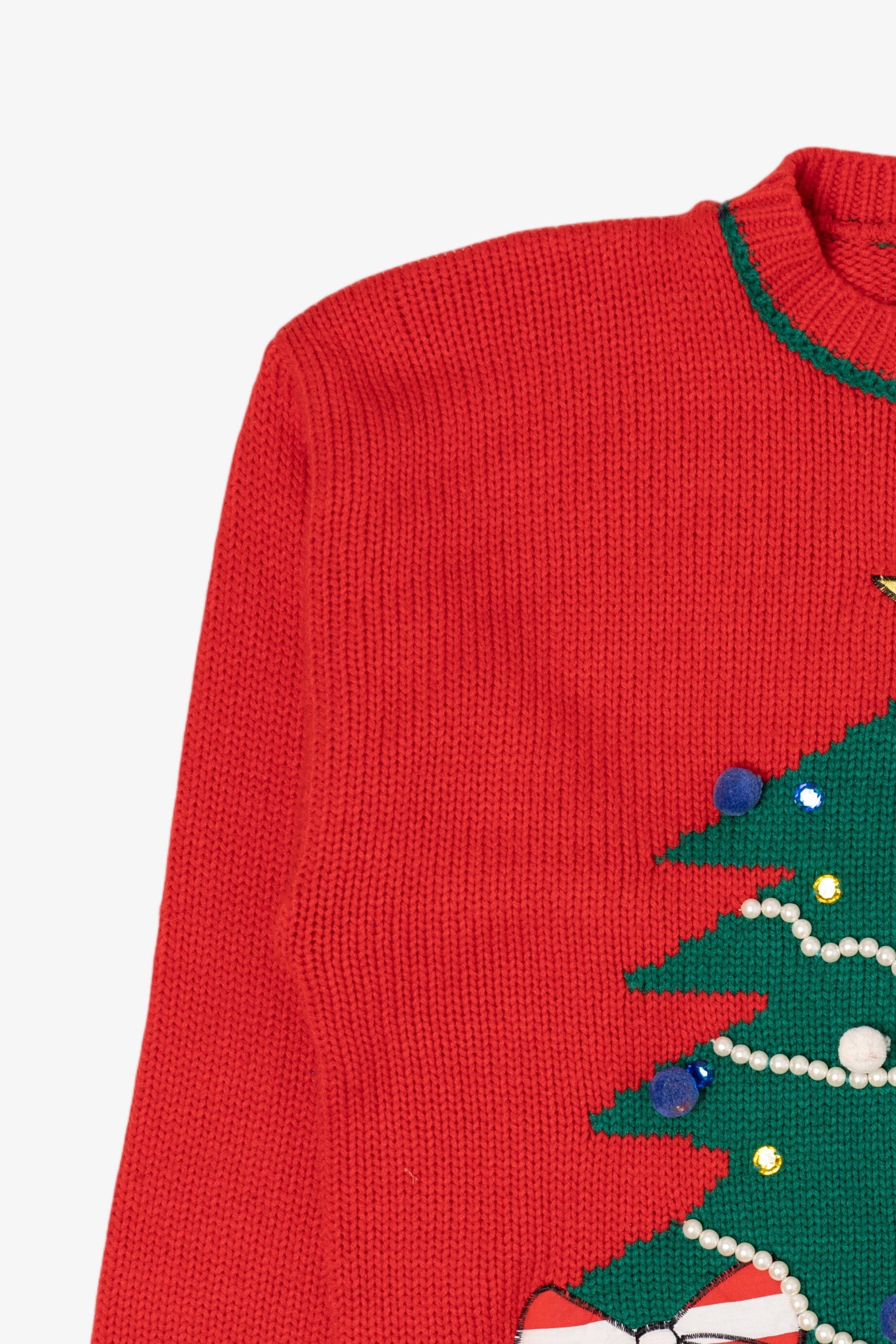 Vintage Red Bravo! Tree Christmas Pullover (1990s)