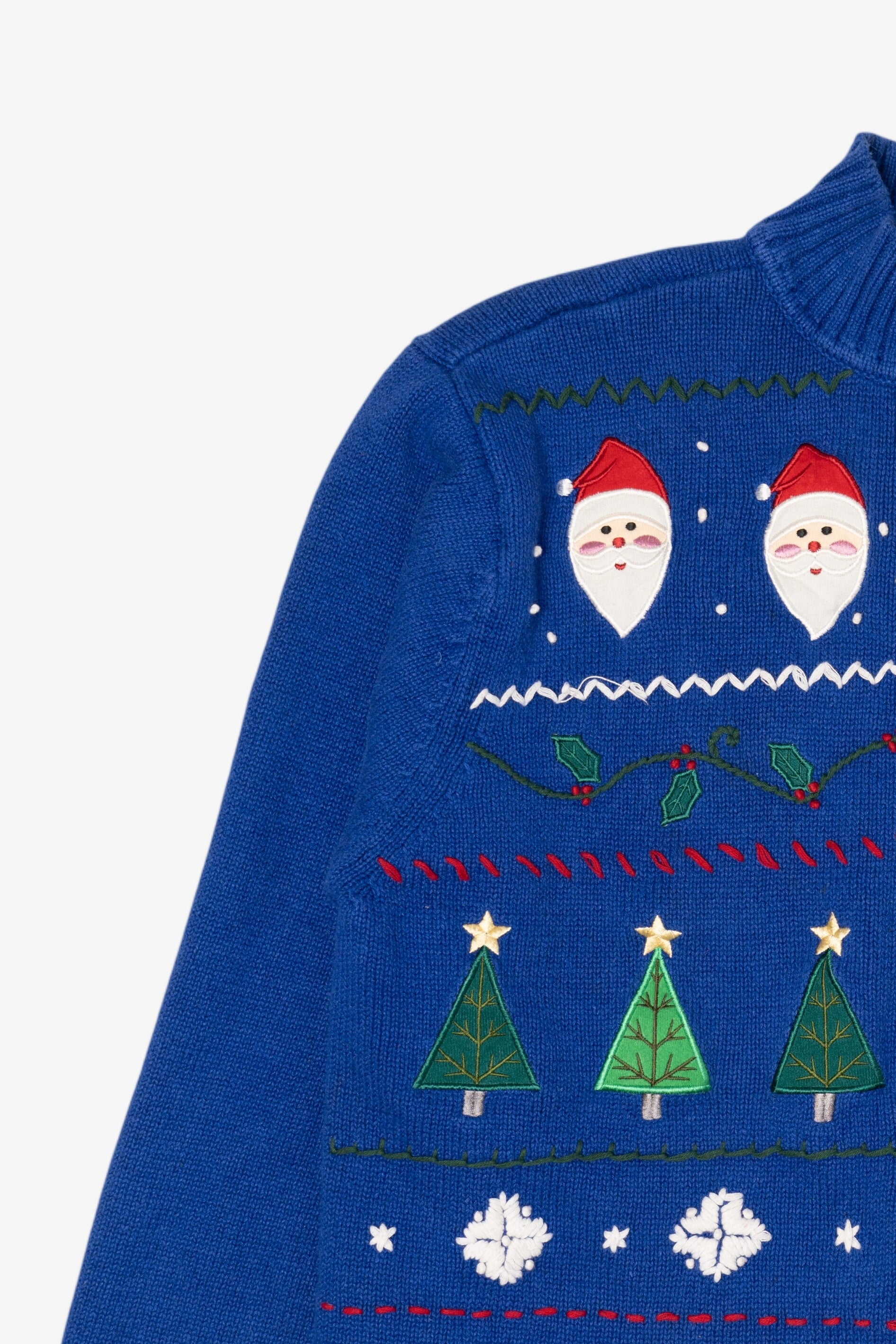 Vintage Blue Crystal Kobe Ugly Christmas Cardigan (1990s)