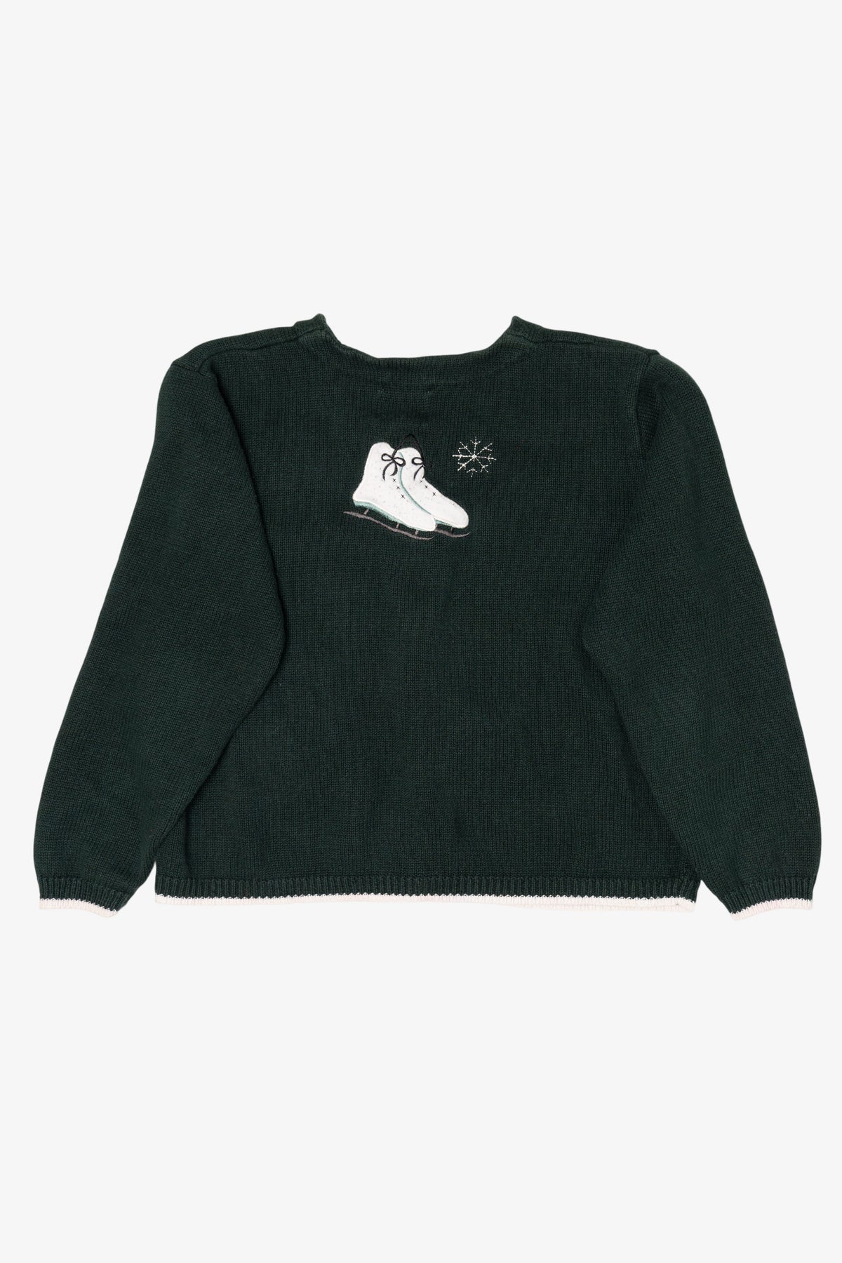 Vintage Green Christopher & Banks Cats Ugly Christmas Cardigan (1990s)