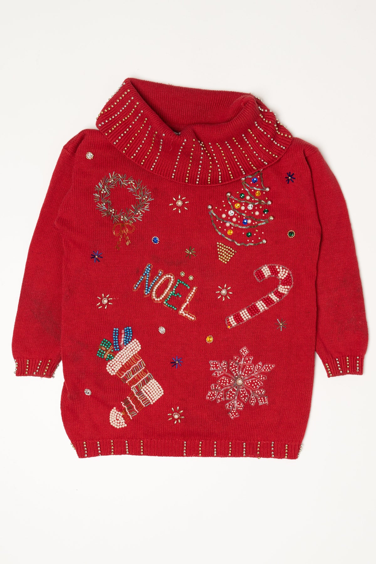 Vintage Red Victoria Jones Ugly Christmas Pullover (1990s)