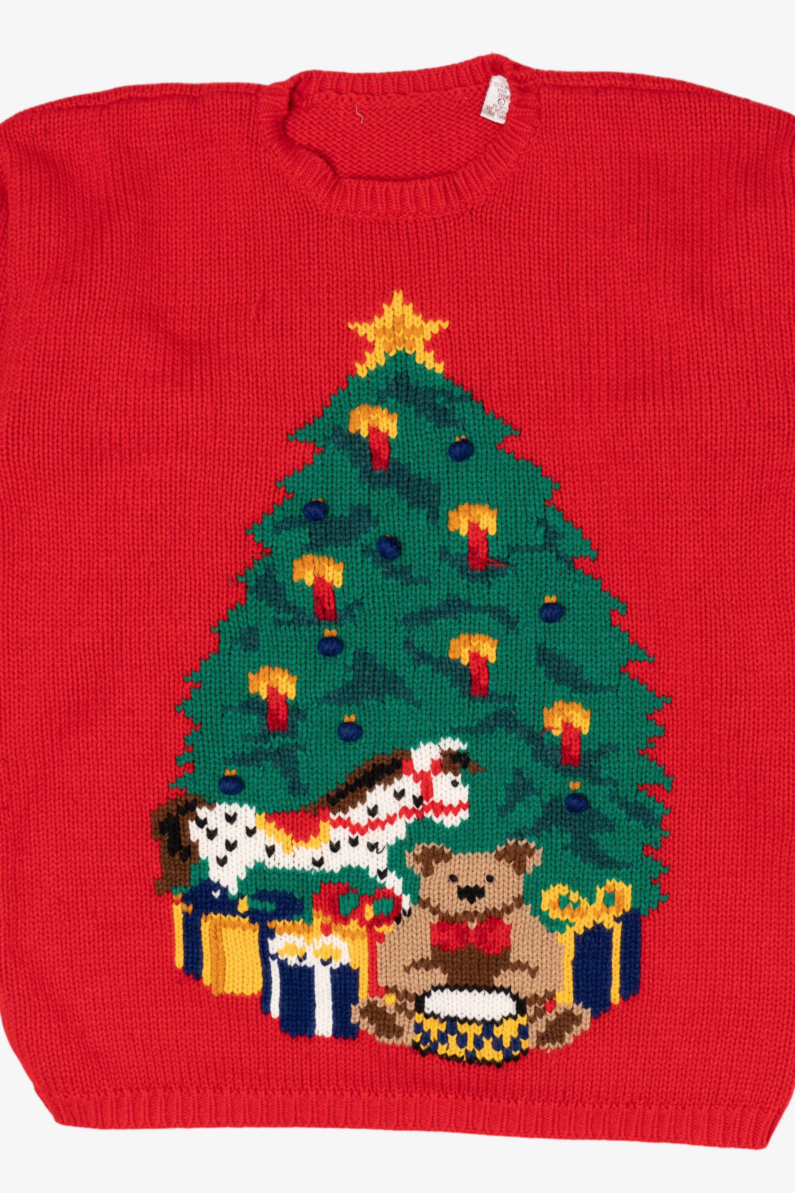 Vintage Red Tree Ugly Christmas Pullover (1990s)
