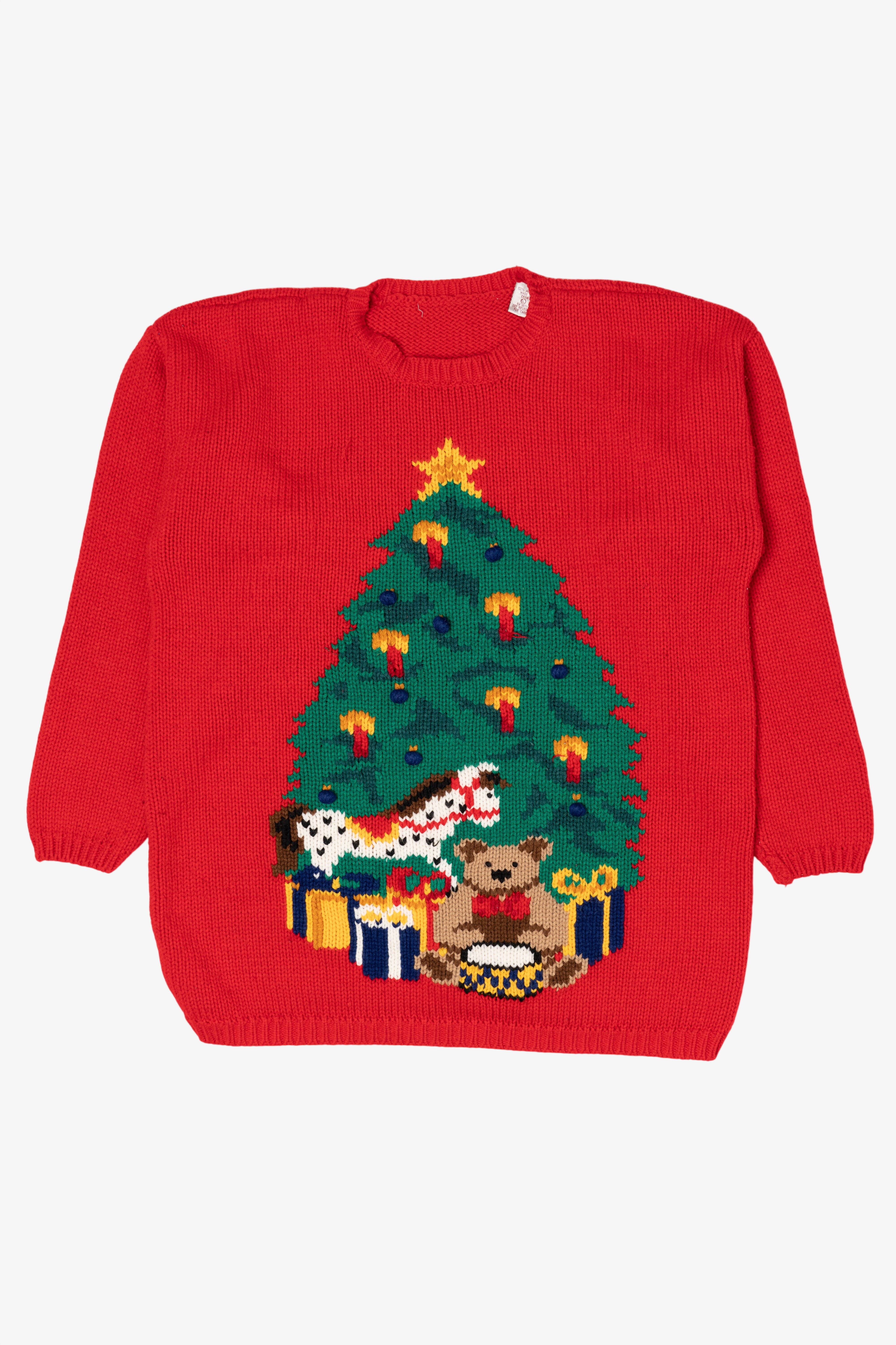 Vintage Red Tree Ugly Christmas Pullover (1990s)