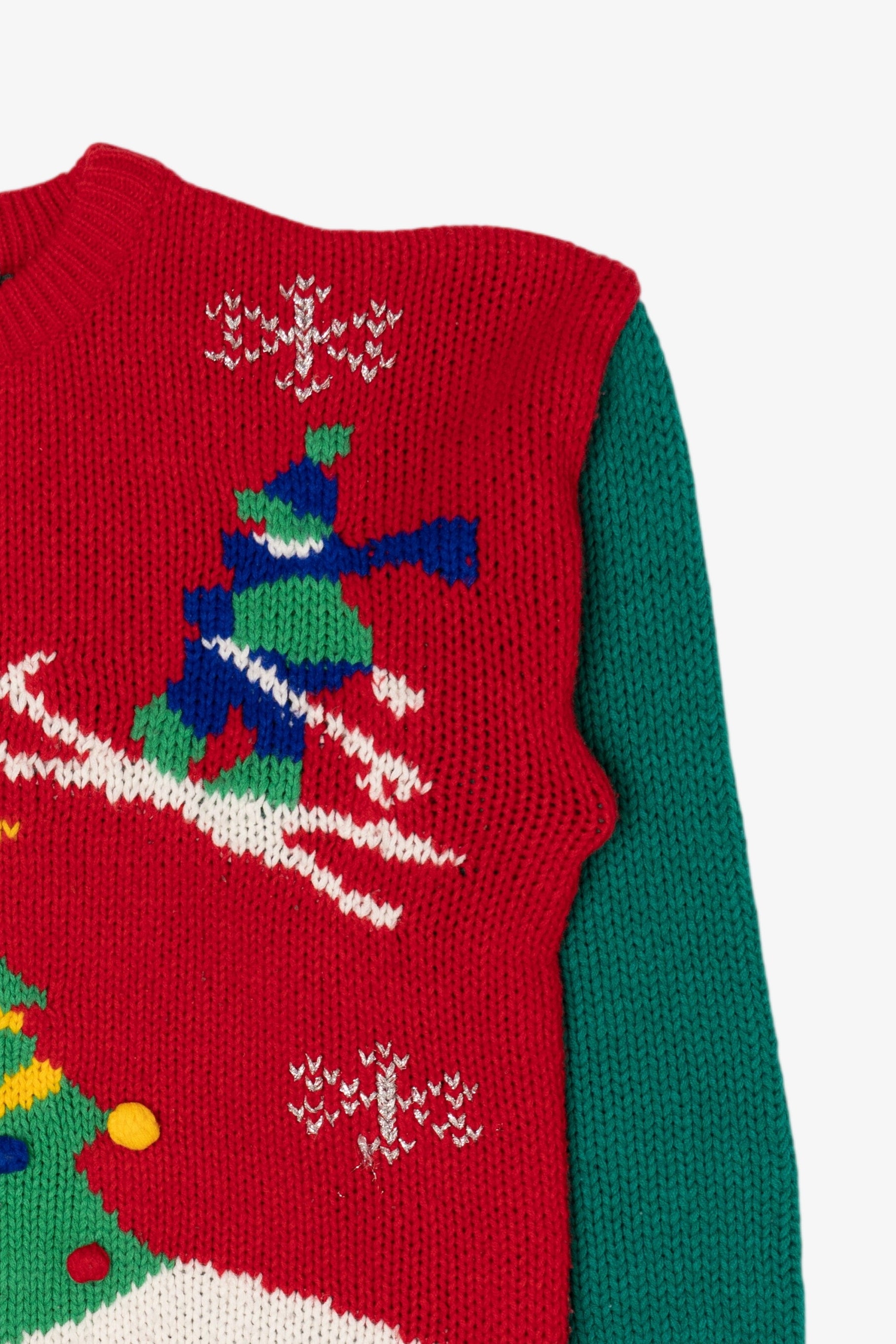 Vintage Red Adel Barre Skiing Ugly Christmas Sweater (1990s)