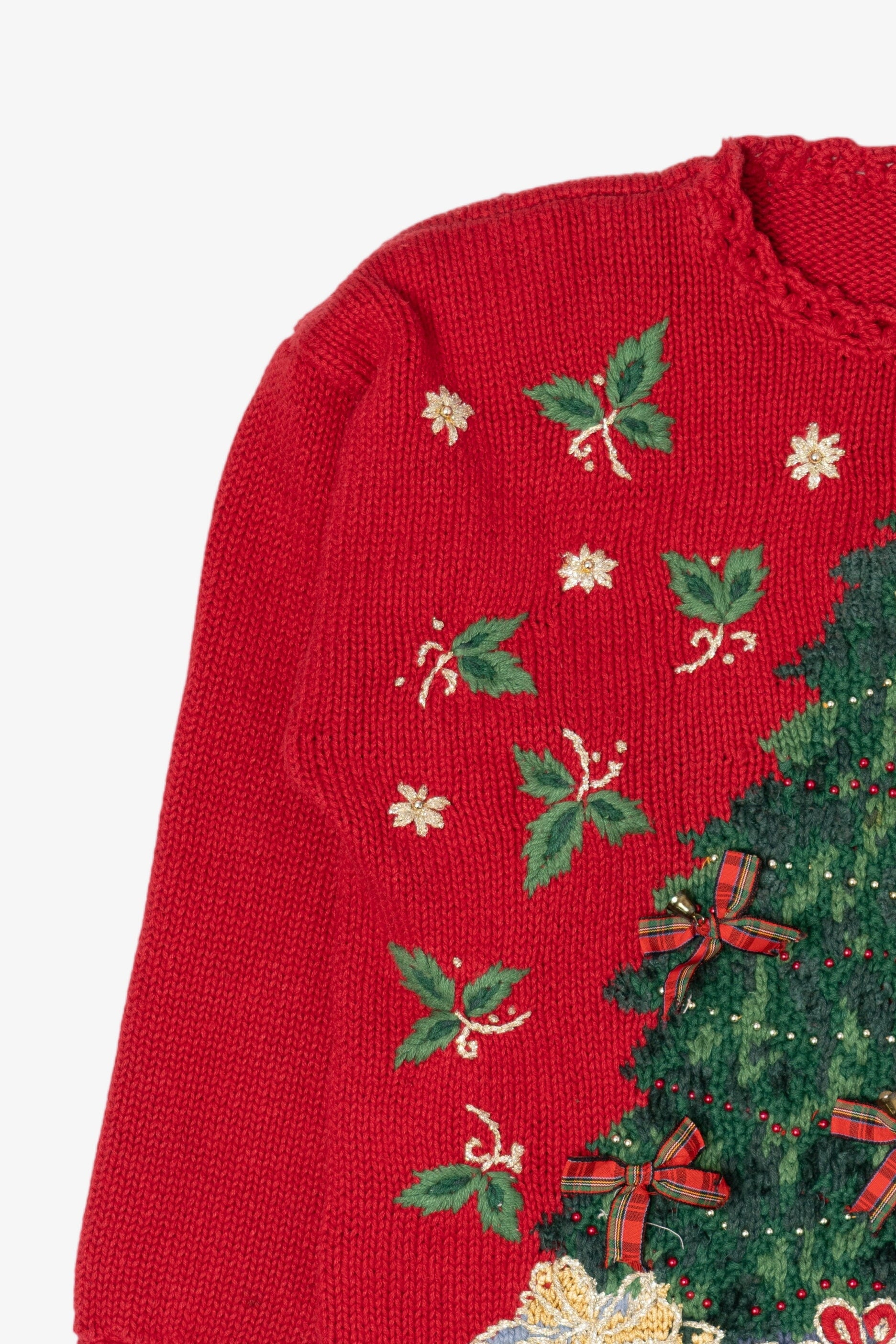 Vintage Red Kim Rogers Tree Ugly Christmas Pullover (1990s)