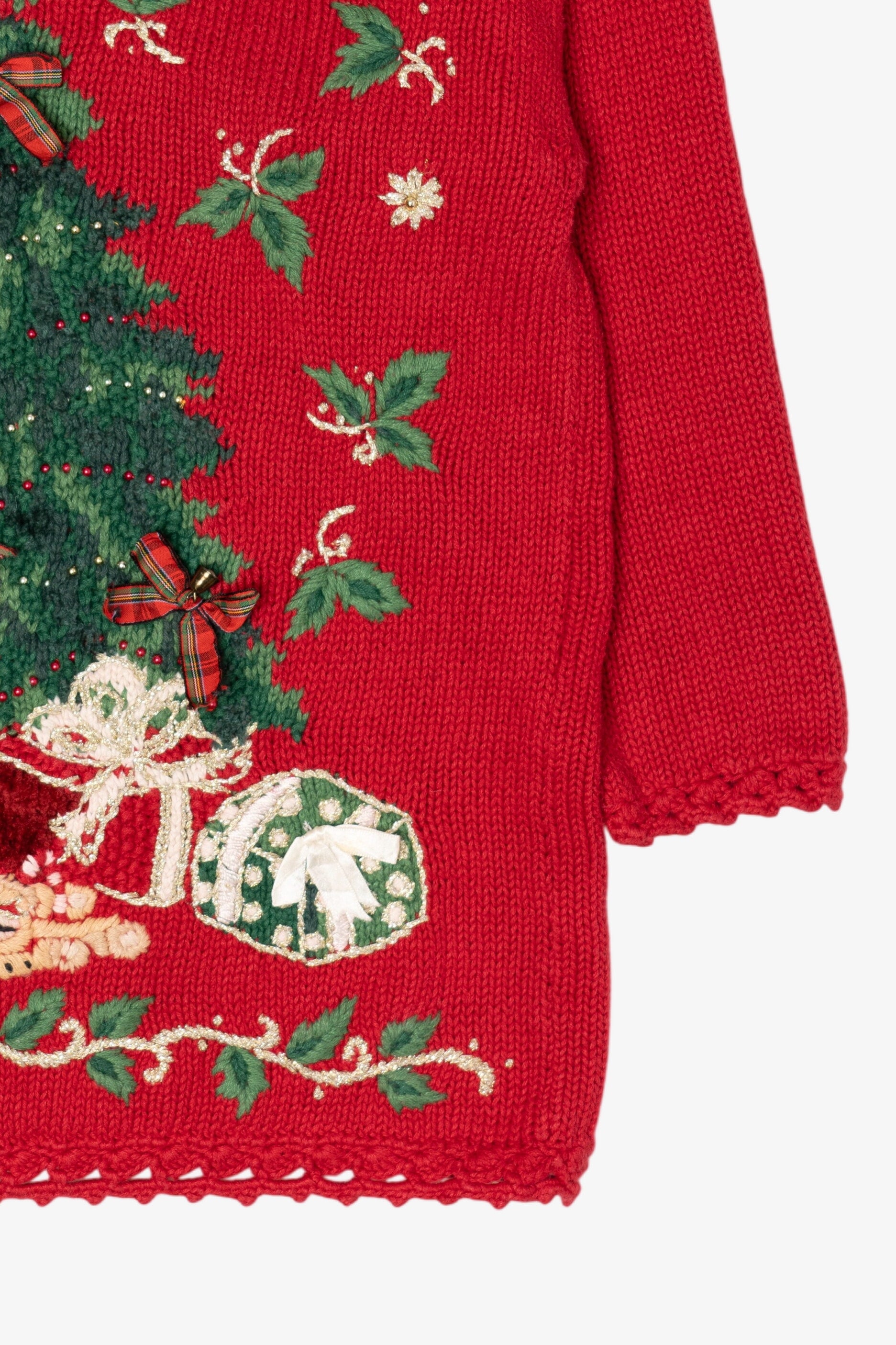 Vintage Red Kim Rogers Tree Ugly Christmas Pullover (1990s)
