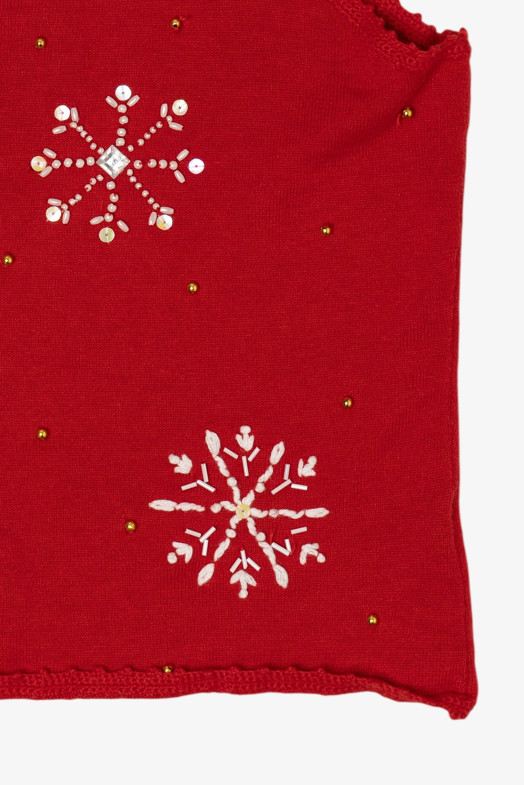 Vintage Red Studio Joy Snowflakes Ugly Christmas Vest (1990s)
