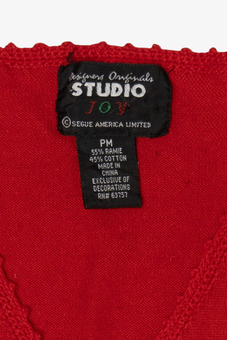 Vintage Red Studio Joy Snowflakes Ugly Christmas Vest (1990s)