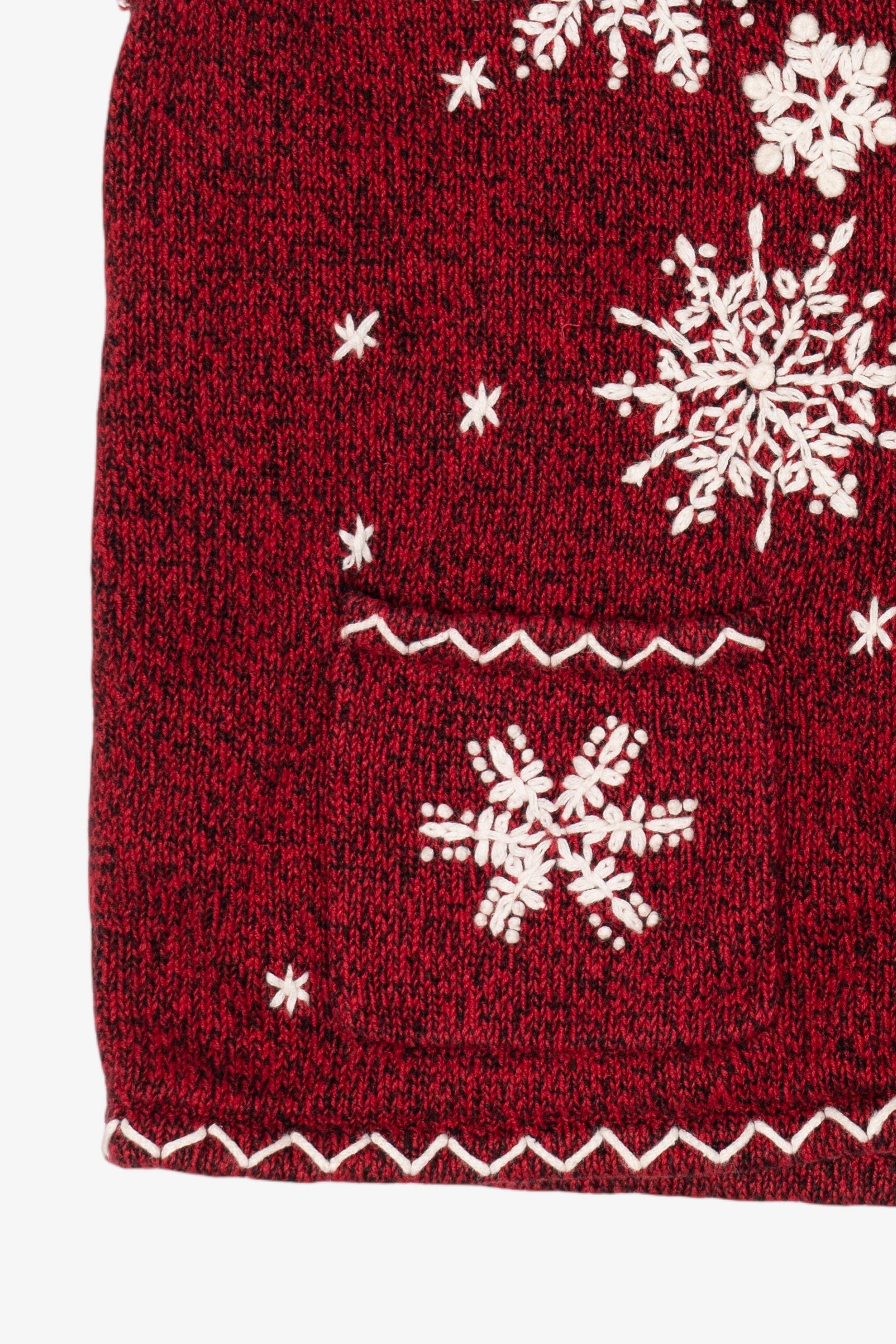 Vintage Red Mercer Street Studio Snowflakes Ugly Christmas Vest (1990s)