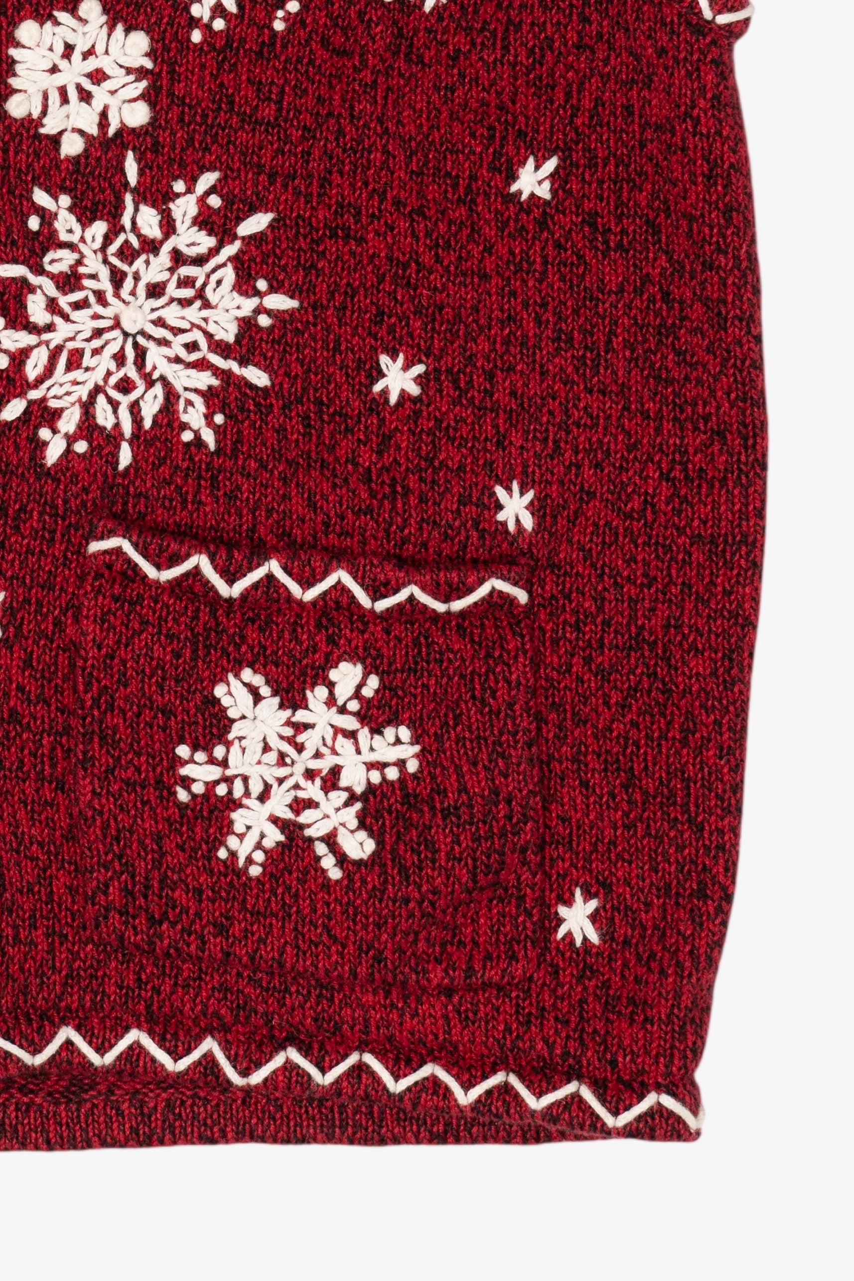 Vintage Red Mercer Street Studio Snowflakes Ugly Christmas Vest (1990s)