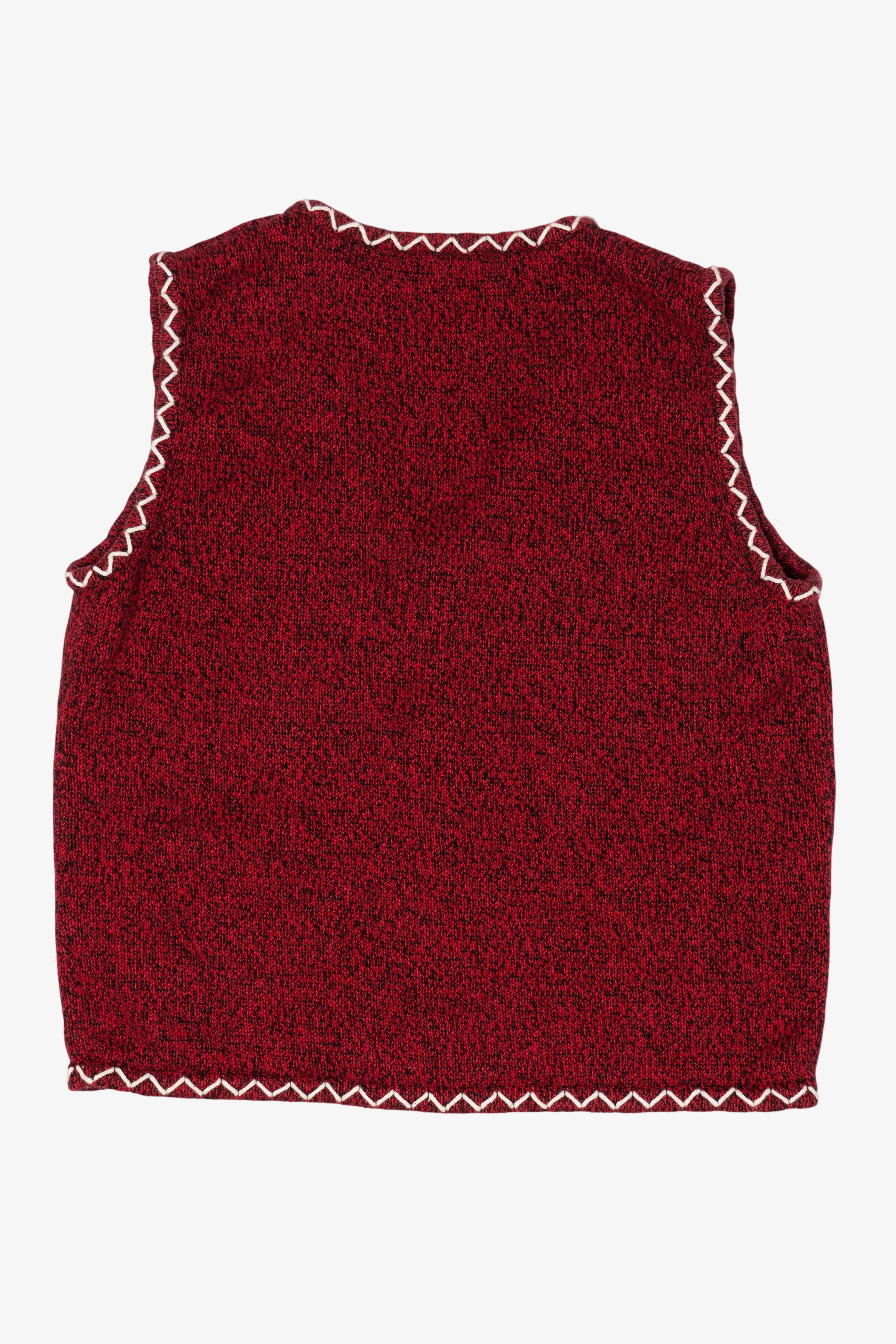 Vintage Red Mercer Street Studio Snowflakes Ugly Christmas Vest (1990s)