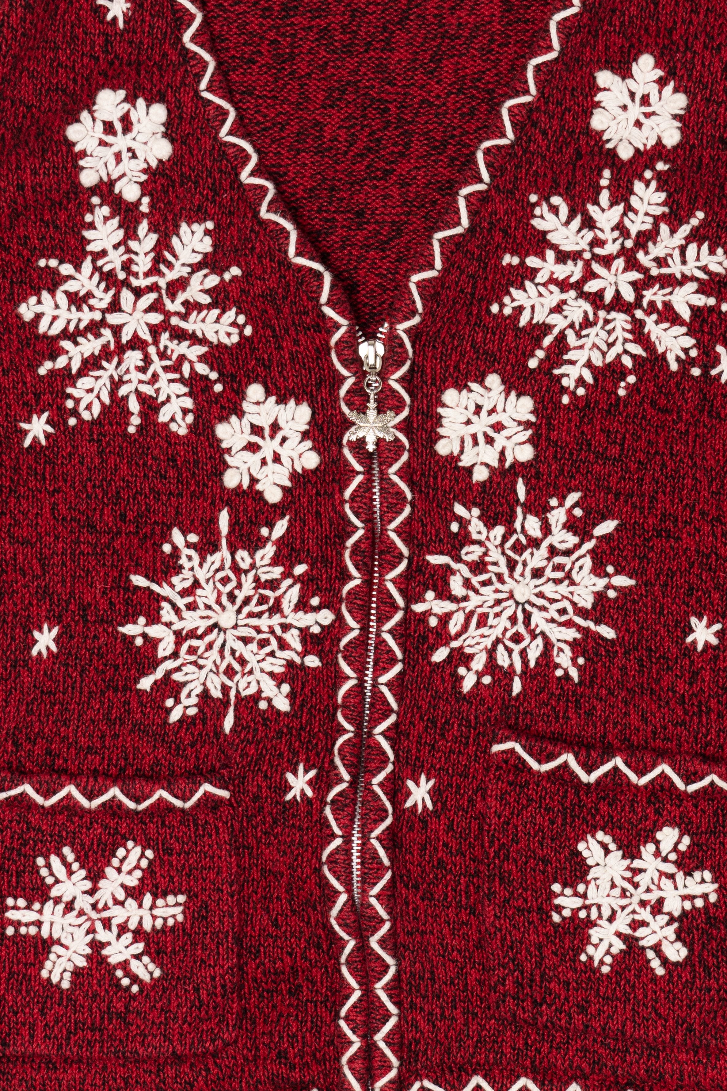 Vintage Red Mercer Street Studio Snowflakes Ugly Christmas Vest (1990s)