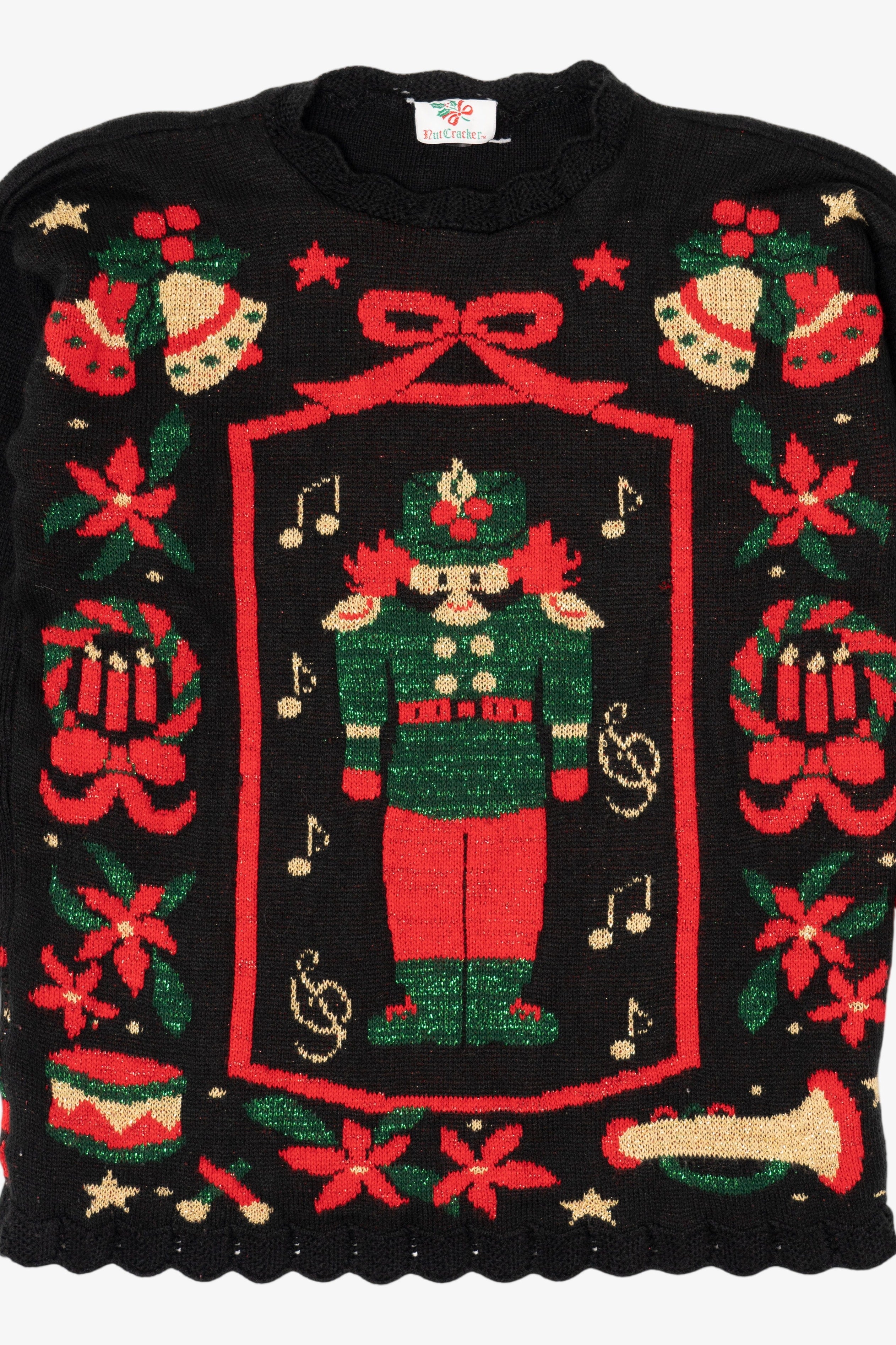 Vintage Black Nutcracker Ugly Christmas Pullover (1990s)