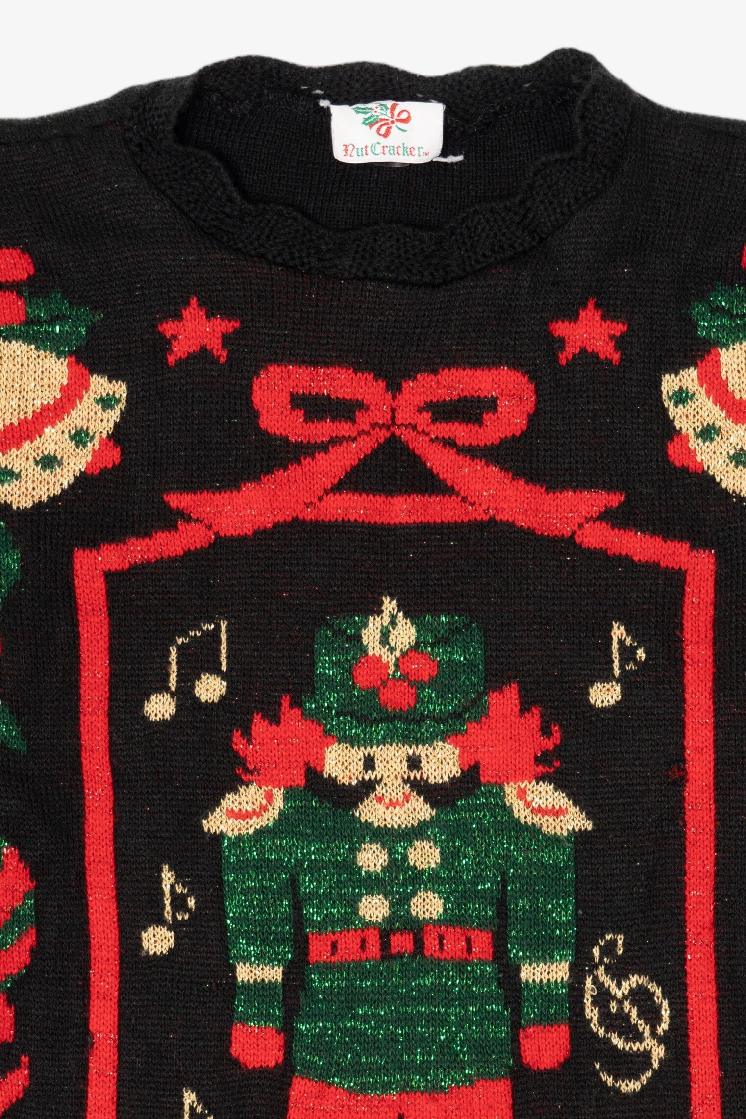 Vintage Black Nutcracker Ugly Christmas Pullover (1990s)