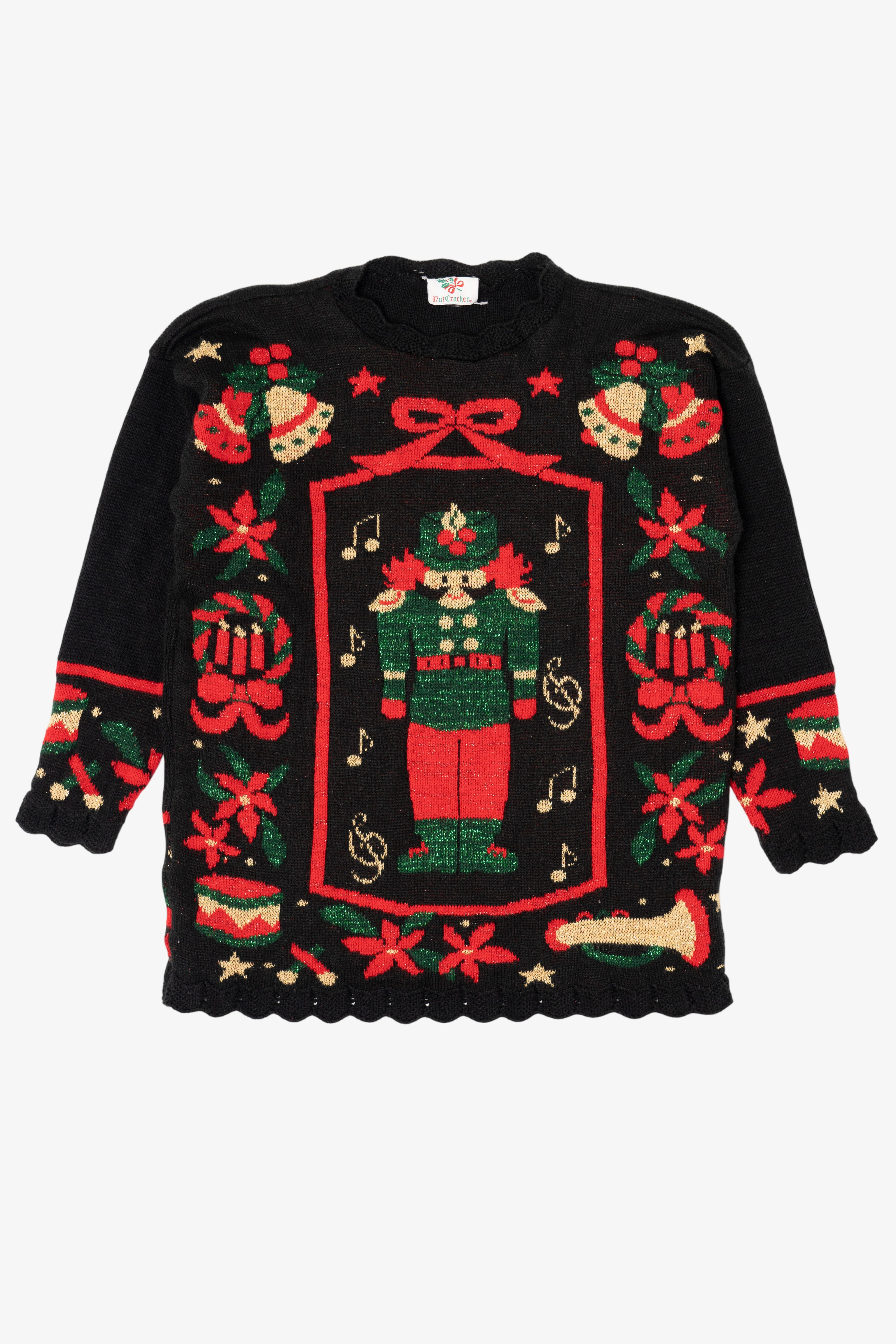 Vintage Black Nutcracker Ugly Christmas Pullover (1990s)