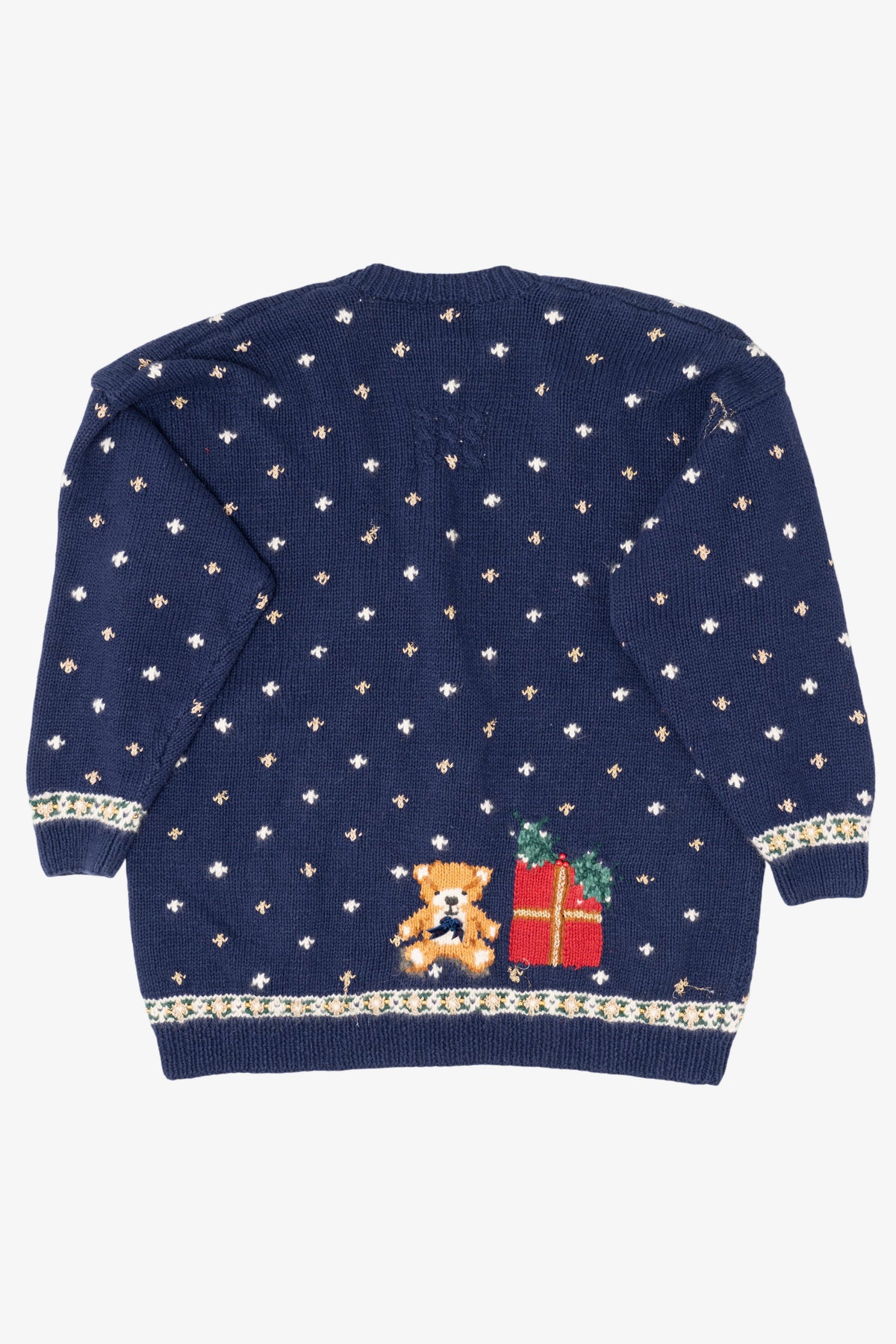 Vintage Blue Marisa Christina Ugly Christmas Cardigan (1990s)