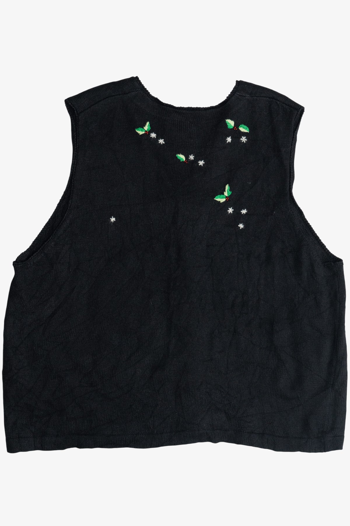 Vintage Susan Bristol Embroidered Santa Ugly Christmas Vest (2000s)