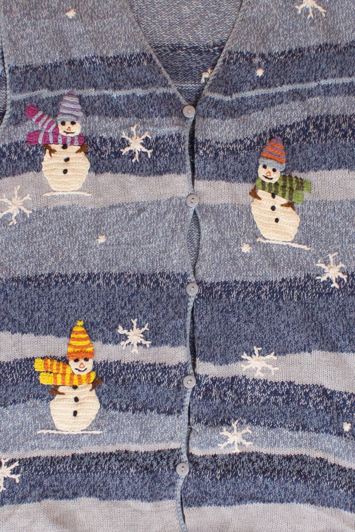 Vintage Blue Snowmen Ugly Christmas Vest (2000s)