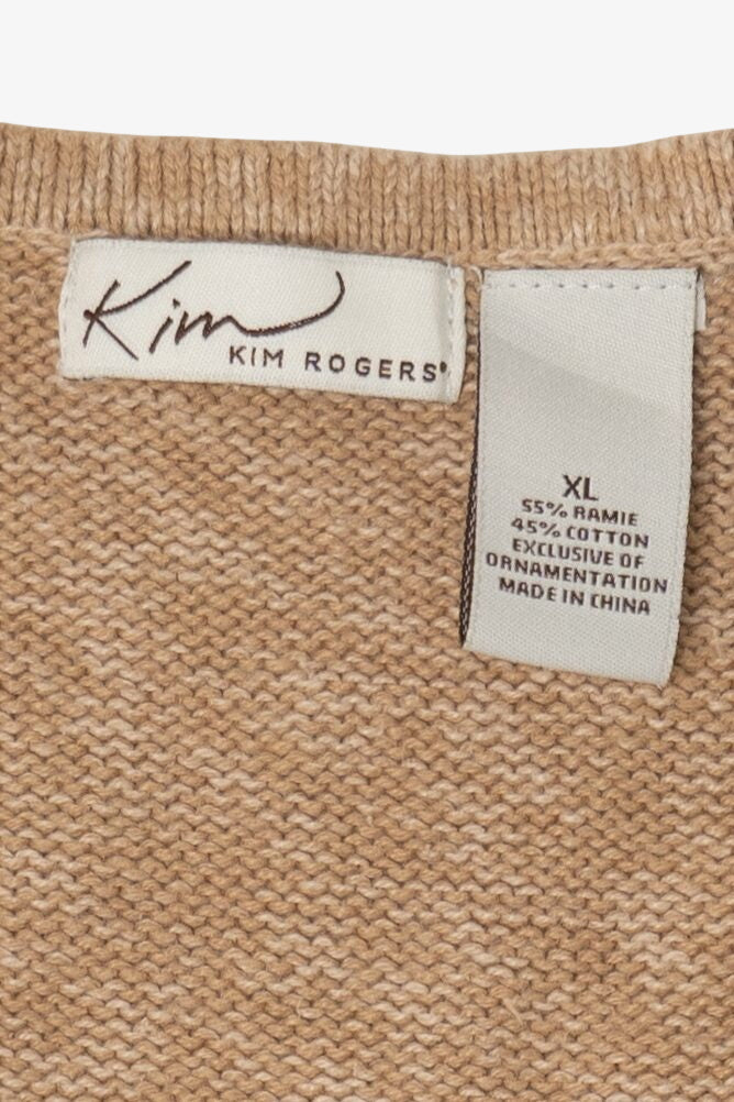 Vintage Beige Kim Rogers Snowmen Ugly Christmas Vest (1990s)