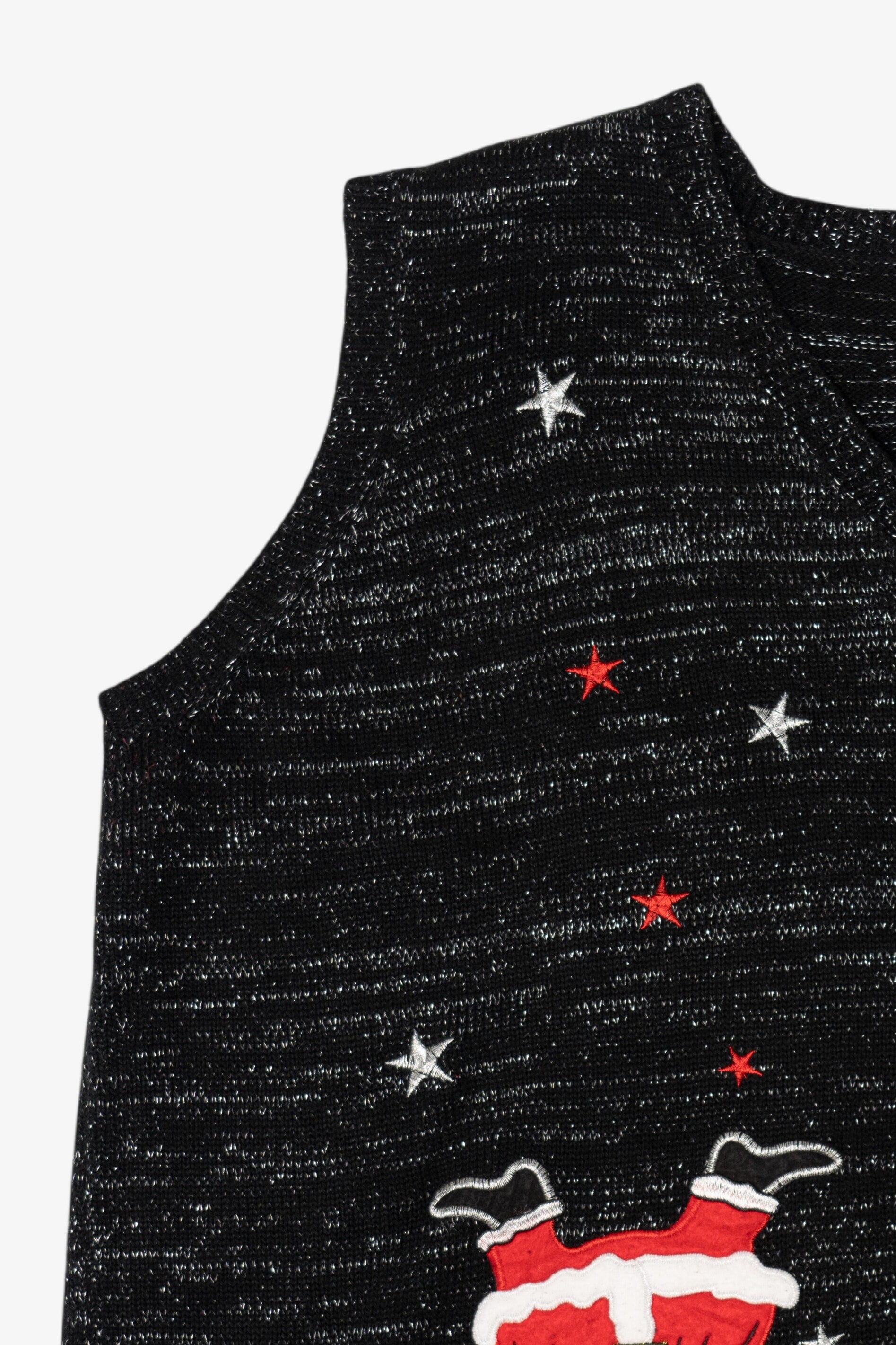 Vintage Black Holiday Time Santa Ugly Christmas Vest (2000s)