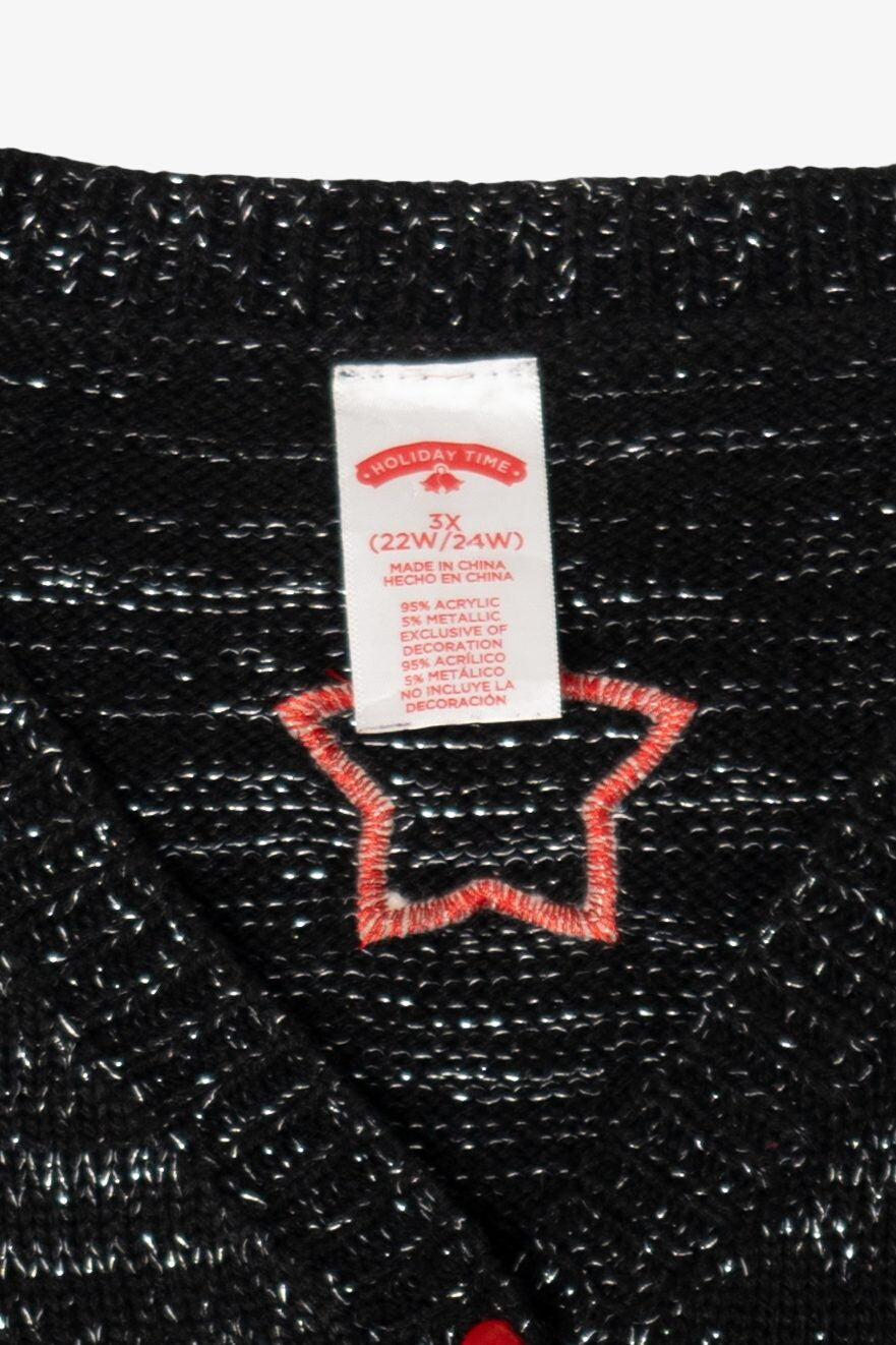 Vintage Black Holiday Time Santa Ugly Christmas Vest (2000s)
