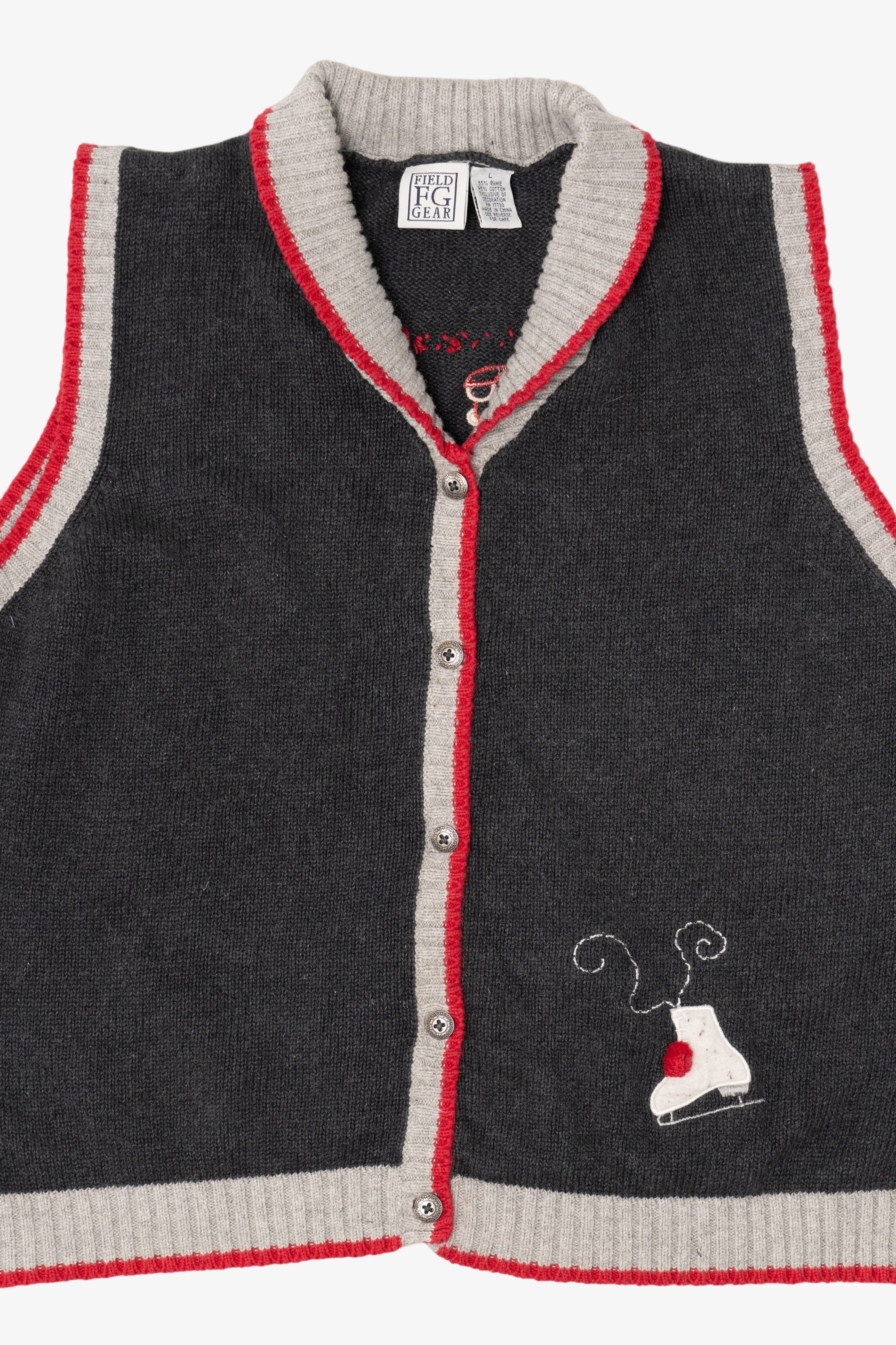Vintage Dark Gray Field Gear Ugly Christmas Vest (1990s)