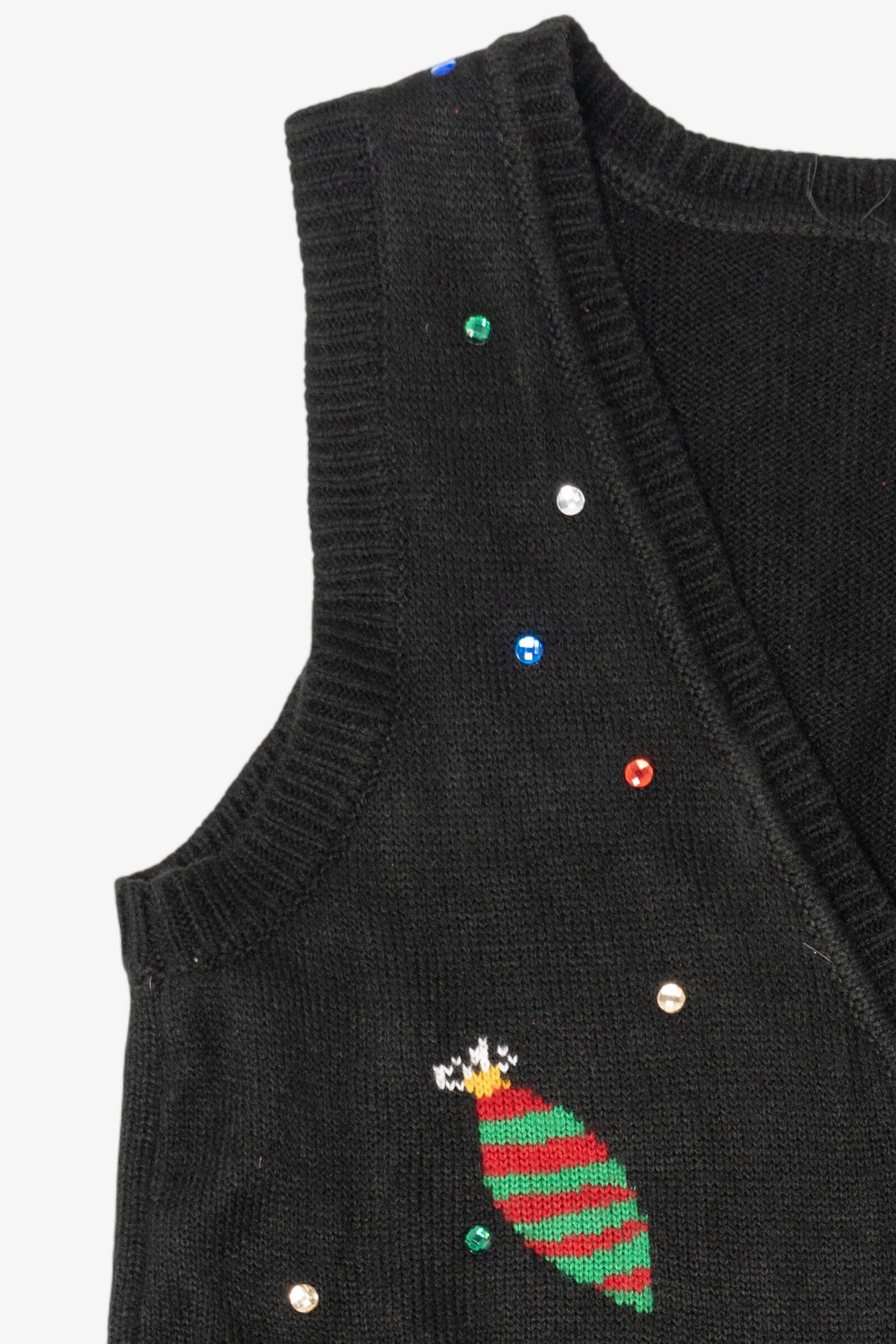 Vintage Black Xhilaration Ornaments Ugly Christmas Vest (1990s)