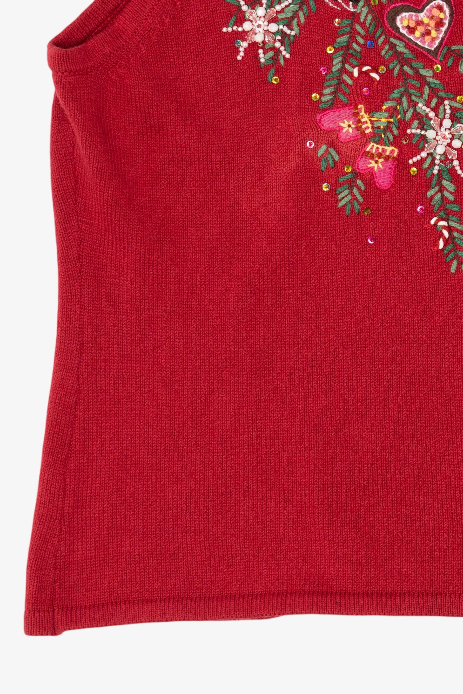 Vintage Red Merry & Bright Ugly Christmas Vest (2000s)