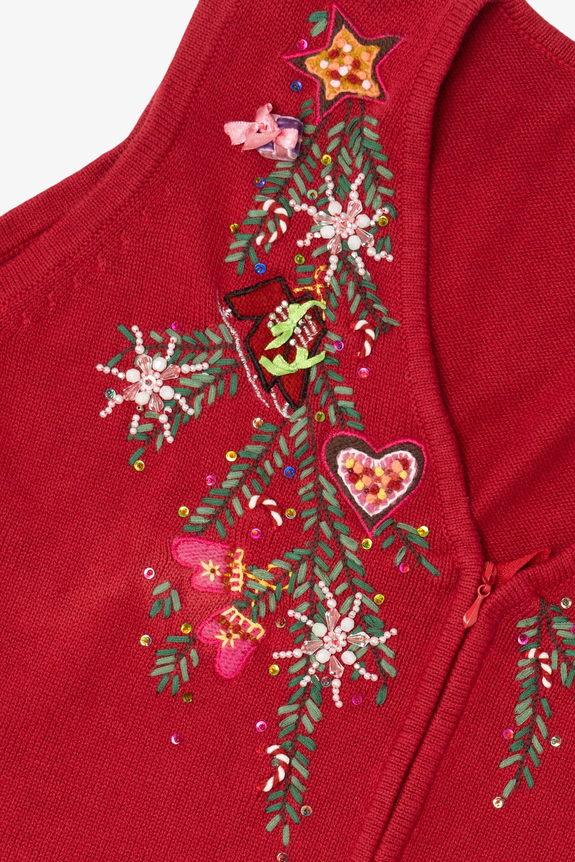 Vintage Red Merry & Bright Ugly Christmas Vest (2000s)