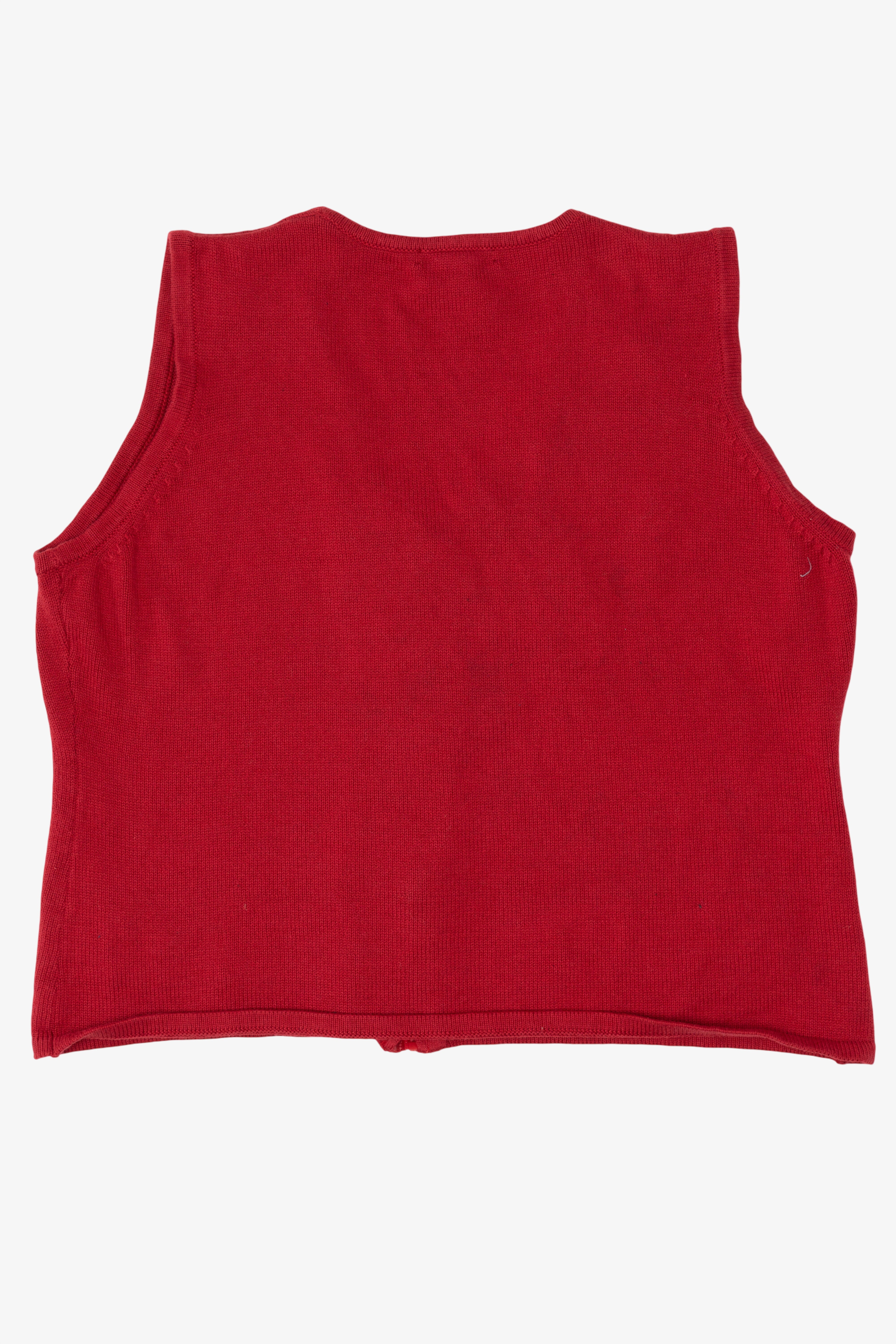 Vintage Red Merry & Bright Ugly Christmas Vest (2000s)