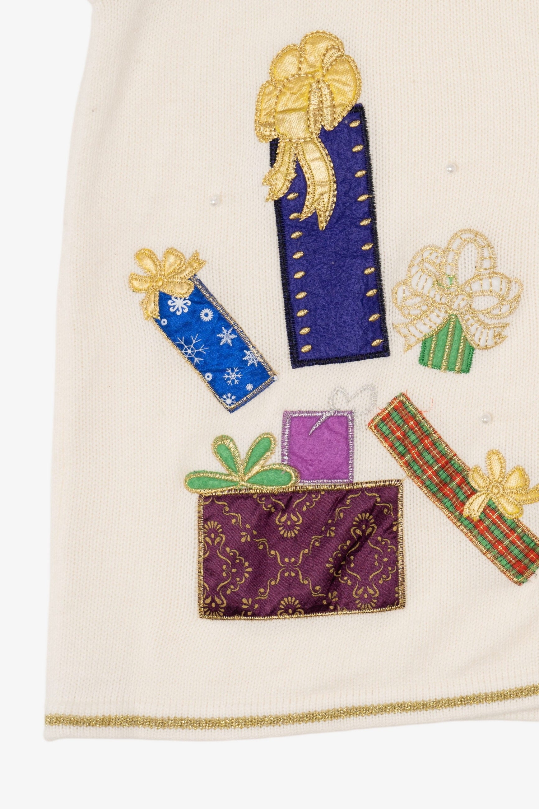 Vintage White Presents Ugly Christmas Vest (2000s)