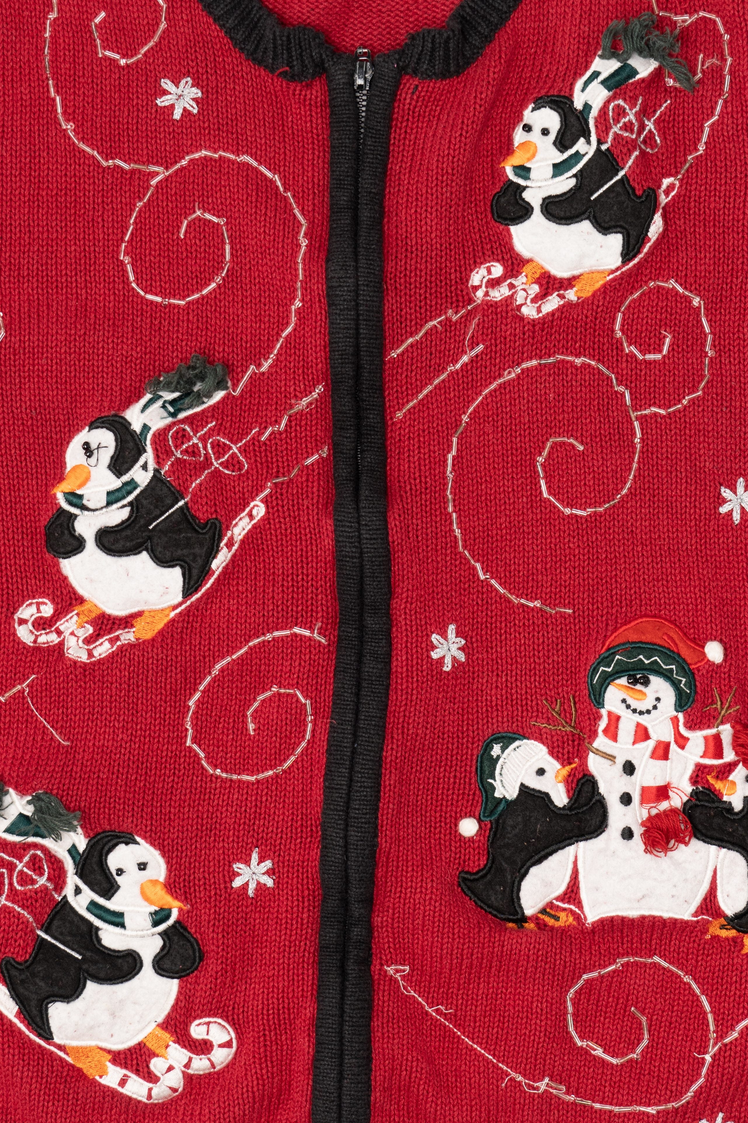 Vintage Red Penguins Ugly Christmas Vest (1990s)