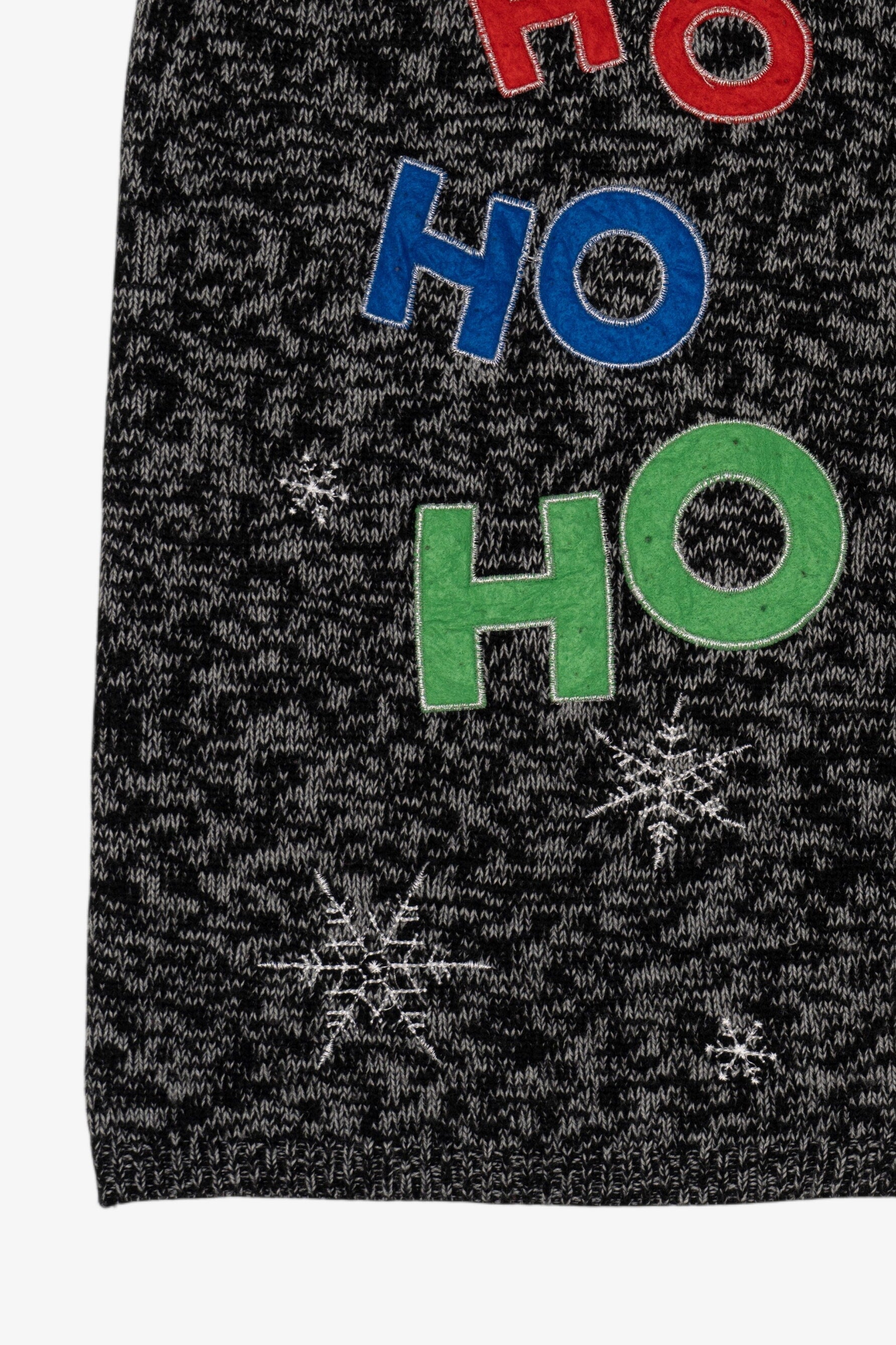 Vintage Dark Gray Holiday Time Santa "Ho Ho Ho" Ugly Christmas Vest (2000s)