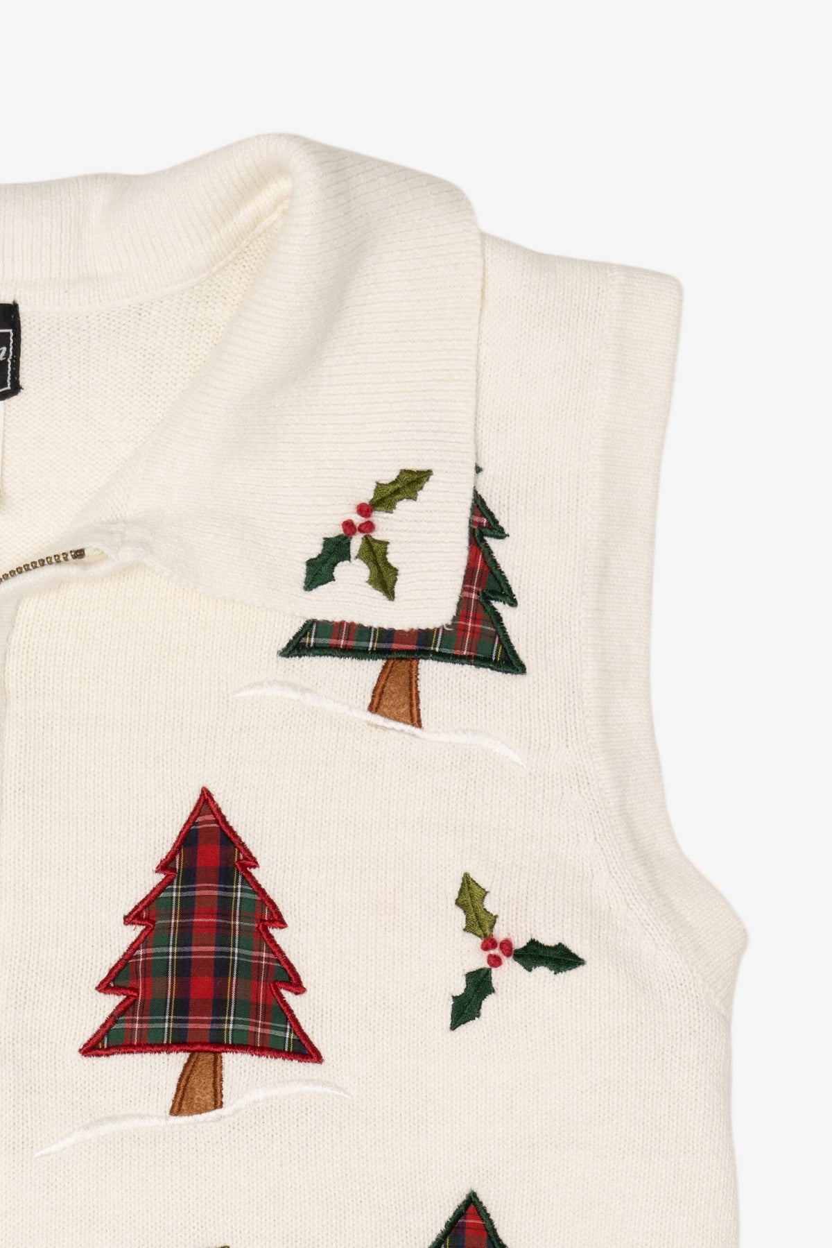 Vintage White Southern Lady Trees Ugly Christmas Vest (1990s)