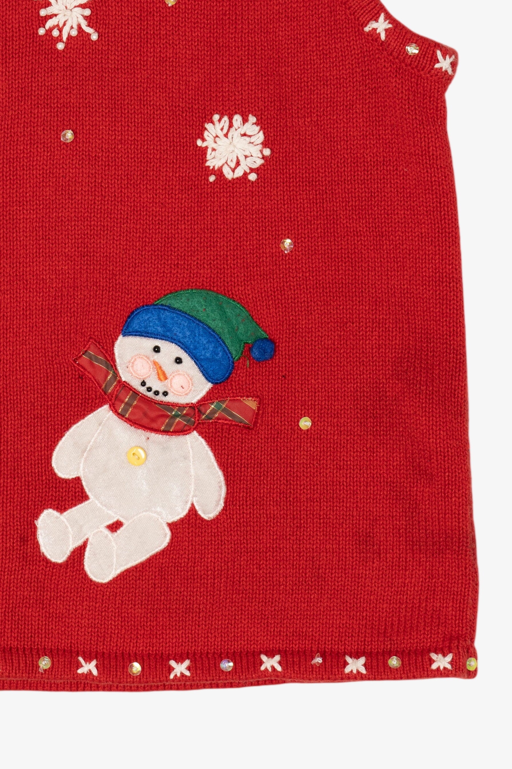 Vintage Red Mercer Street Studio Snowmen Ugly Christmas Vest