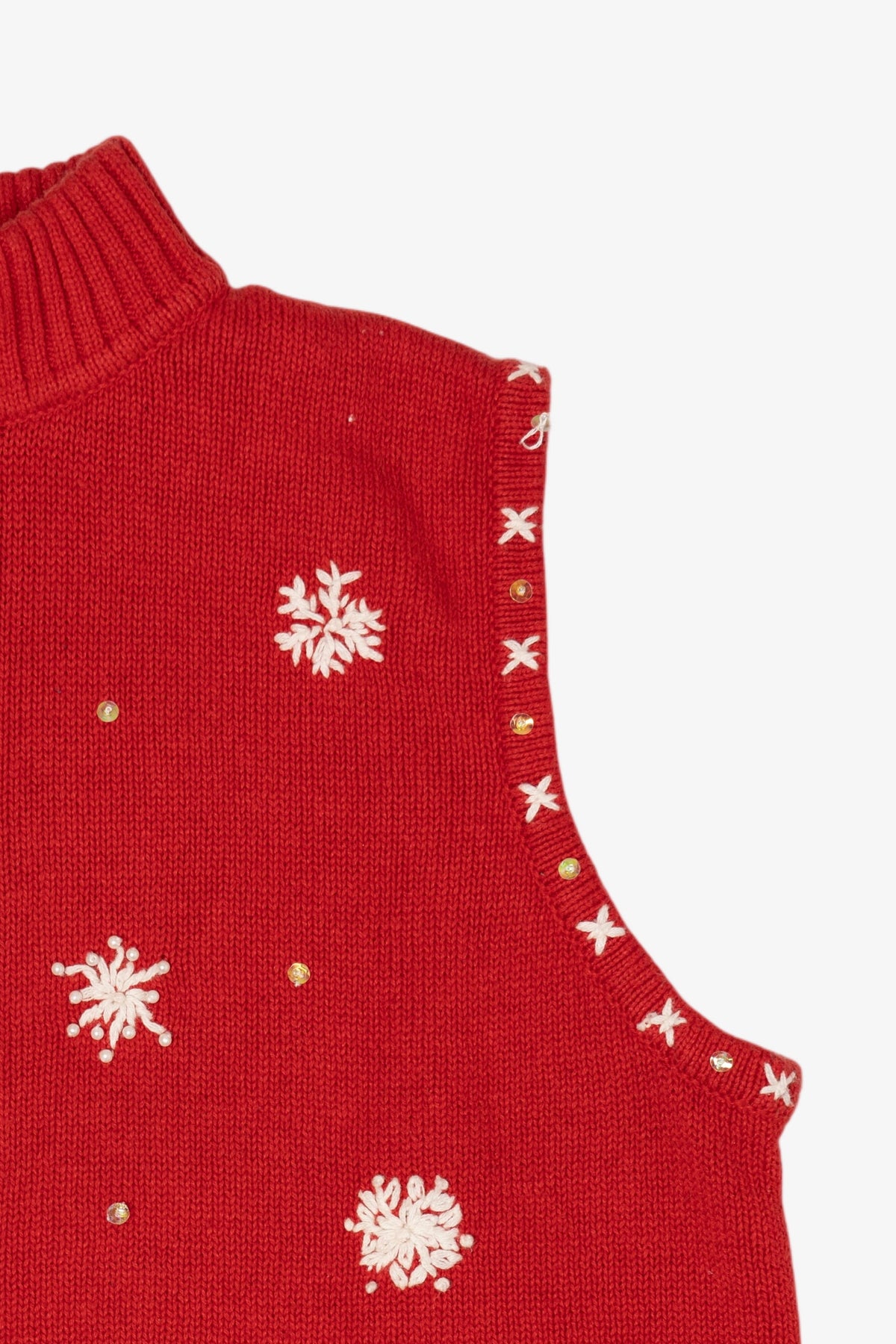 Vintage Red Mercer Street Studio Snowmen Ugly Christmas Vest