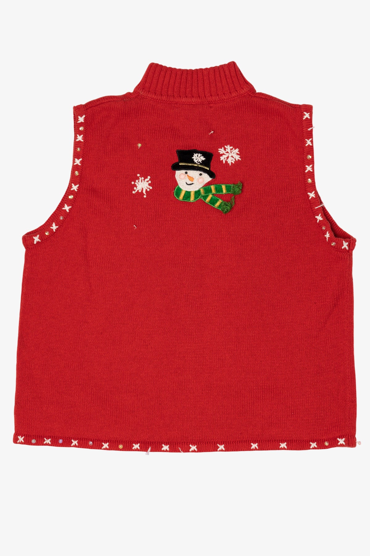 Vintage Red Mercer Street Studio Snowmen Ugly Christmas Vest