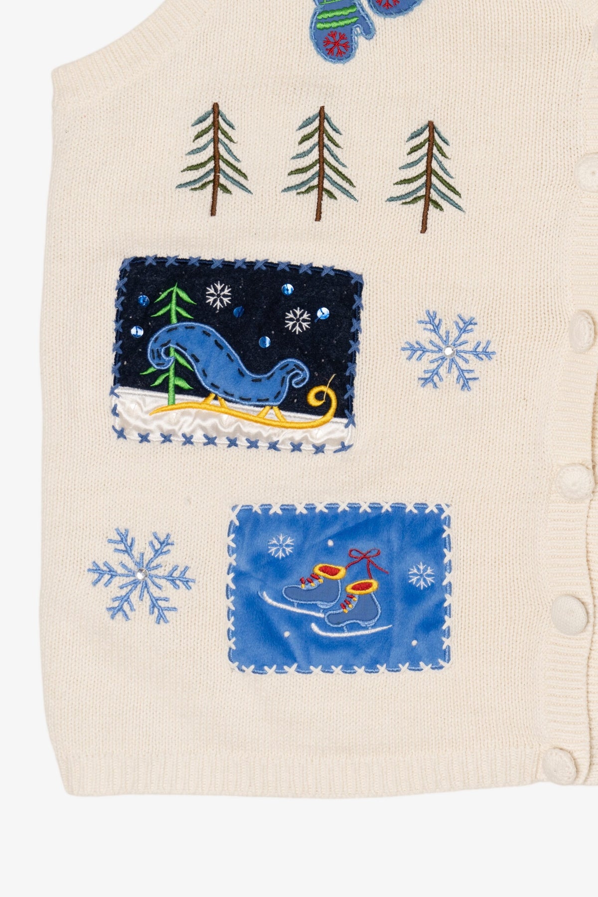 Vintage White Holiday Editions Ugly Christmas Vest (2000s)