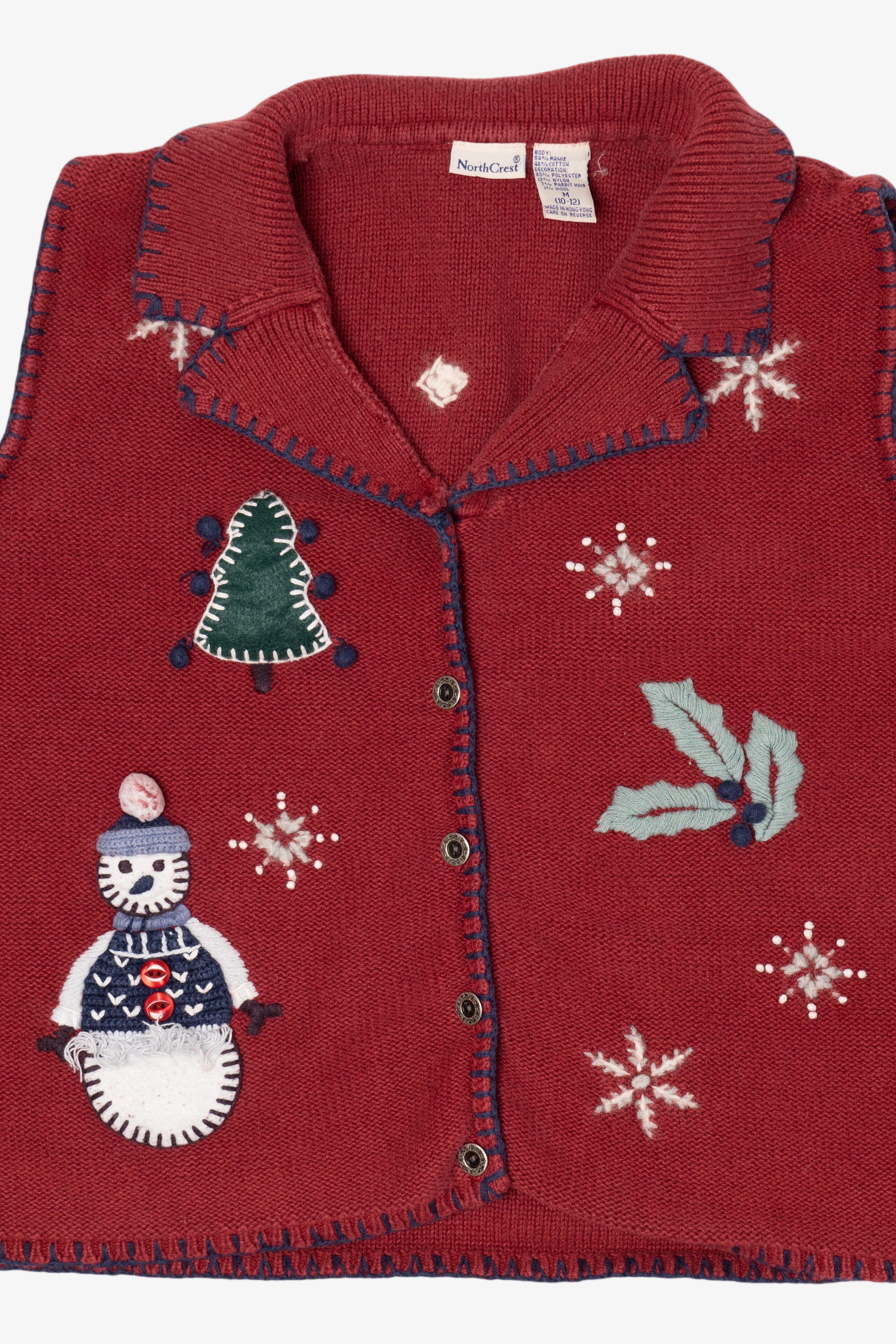 Vintage Red North Crest Ugly Christmas Vest (1990s)