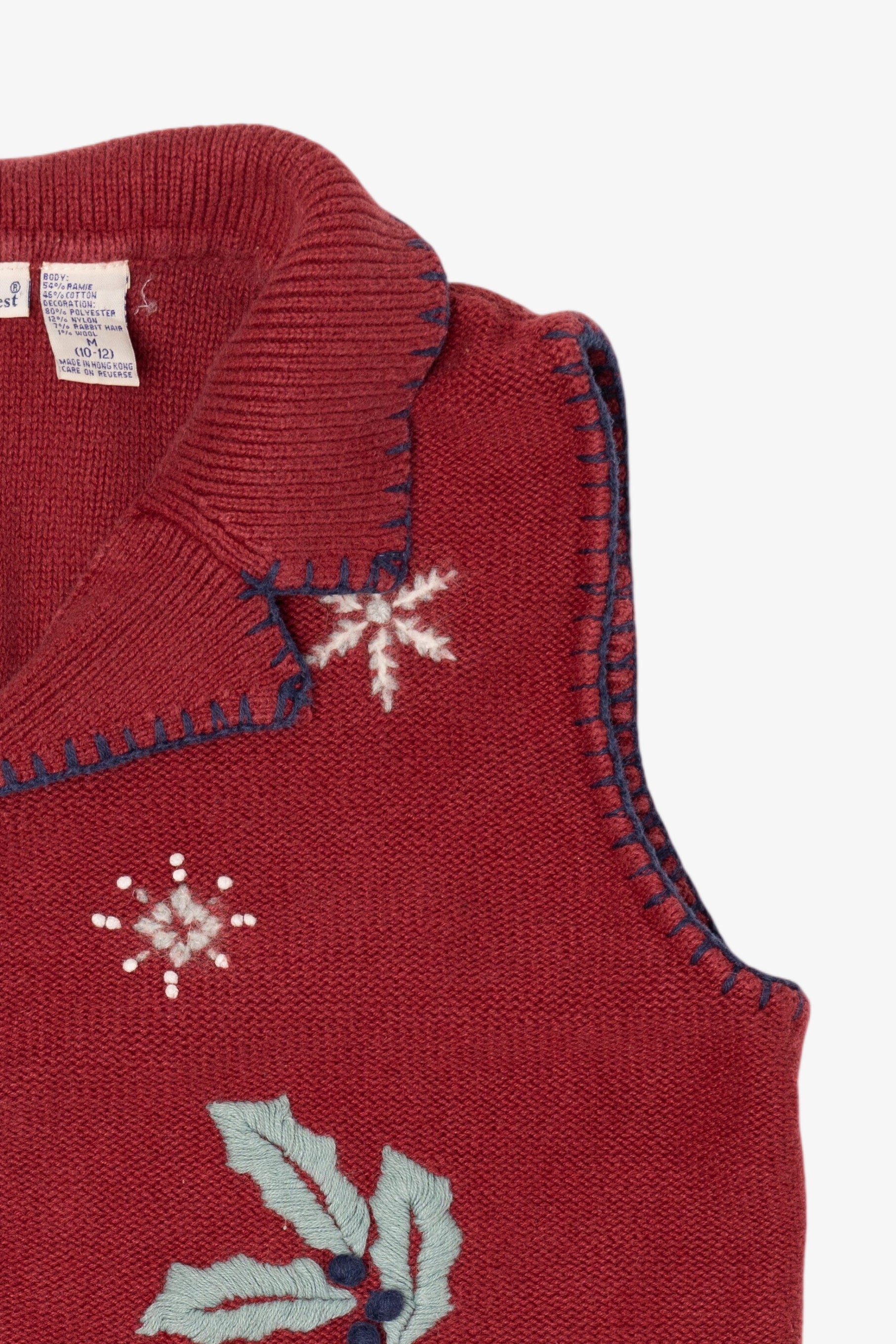 Vintage Red North Crest Ugly Christmas Vest (1990s)