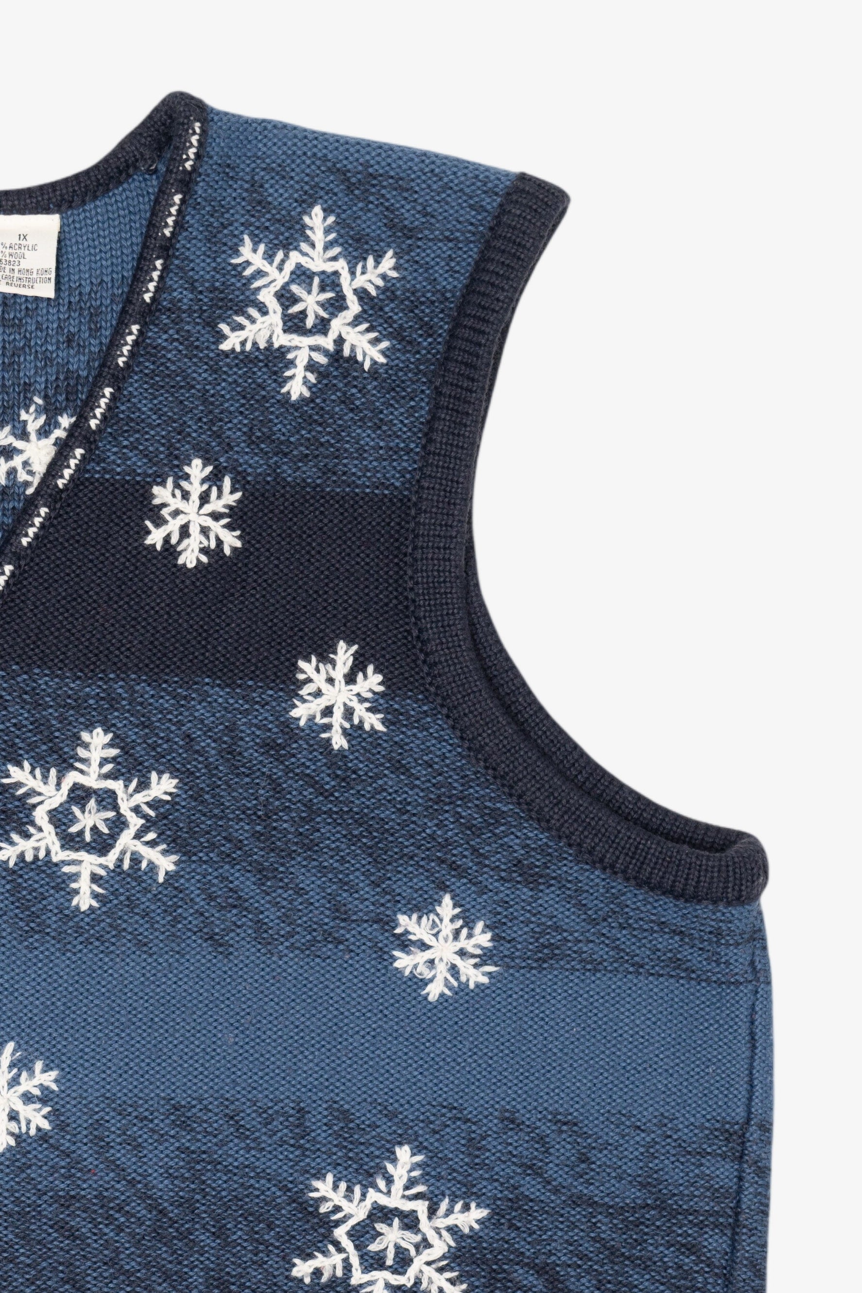 Vintage Blue C.J Banks Snowflakes Ugly Christmas Vest (2000s)